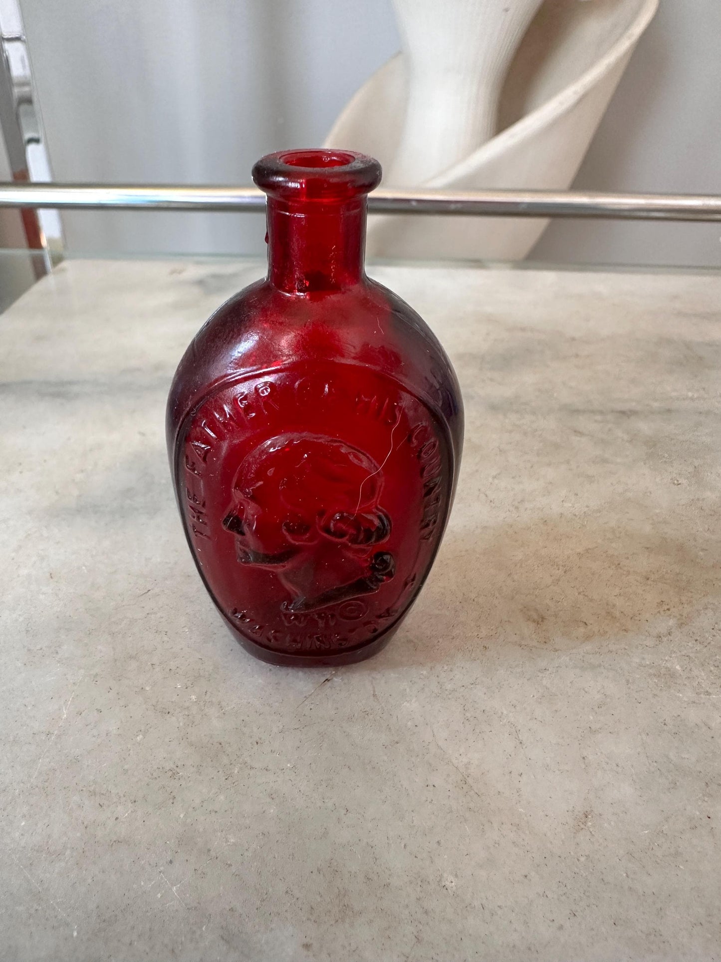 Vintage Wheaton Glass Mini Bottles Lot (7), 1970s Fish, Barrel, Grapes, Whiskey