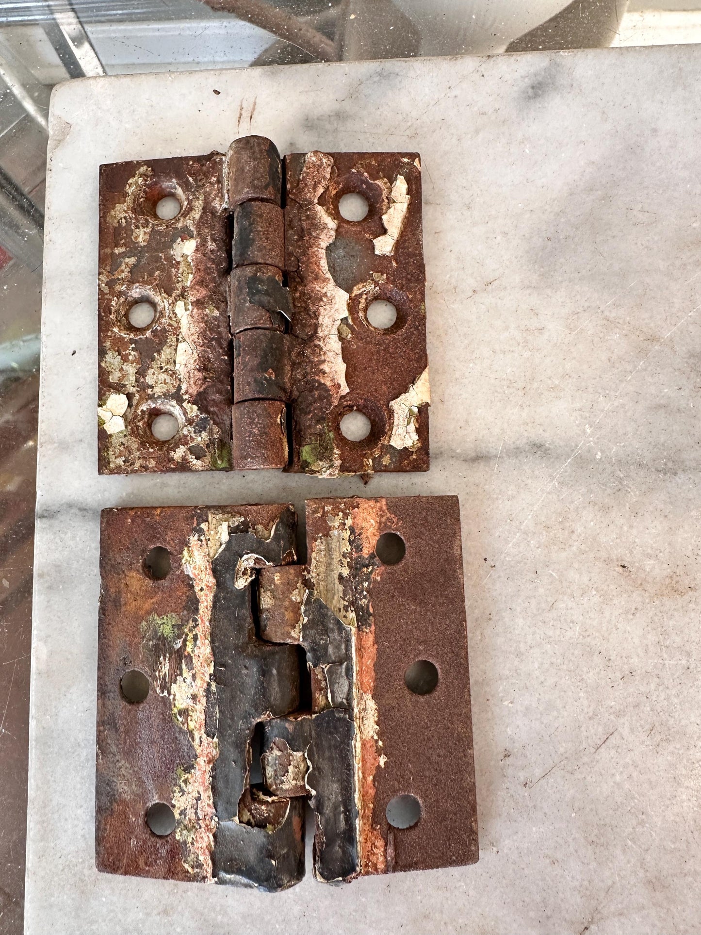 Lot of 12 Vintage Door Hardware Pieces | Hinges, Handles, Architectural Accents