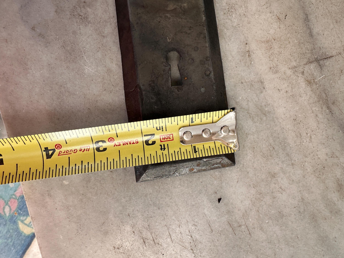 Antique Iron Rim Lock Set with Porcelain Knobs and Skeleton Key