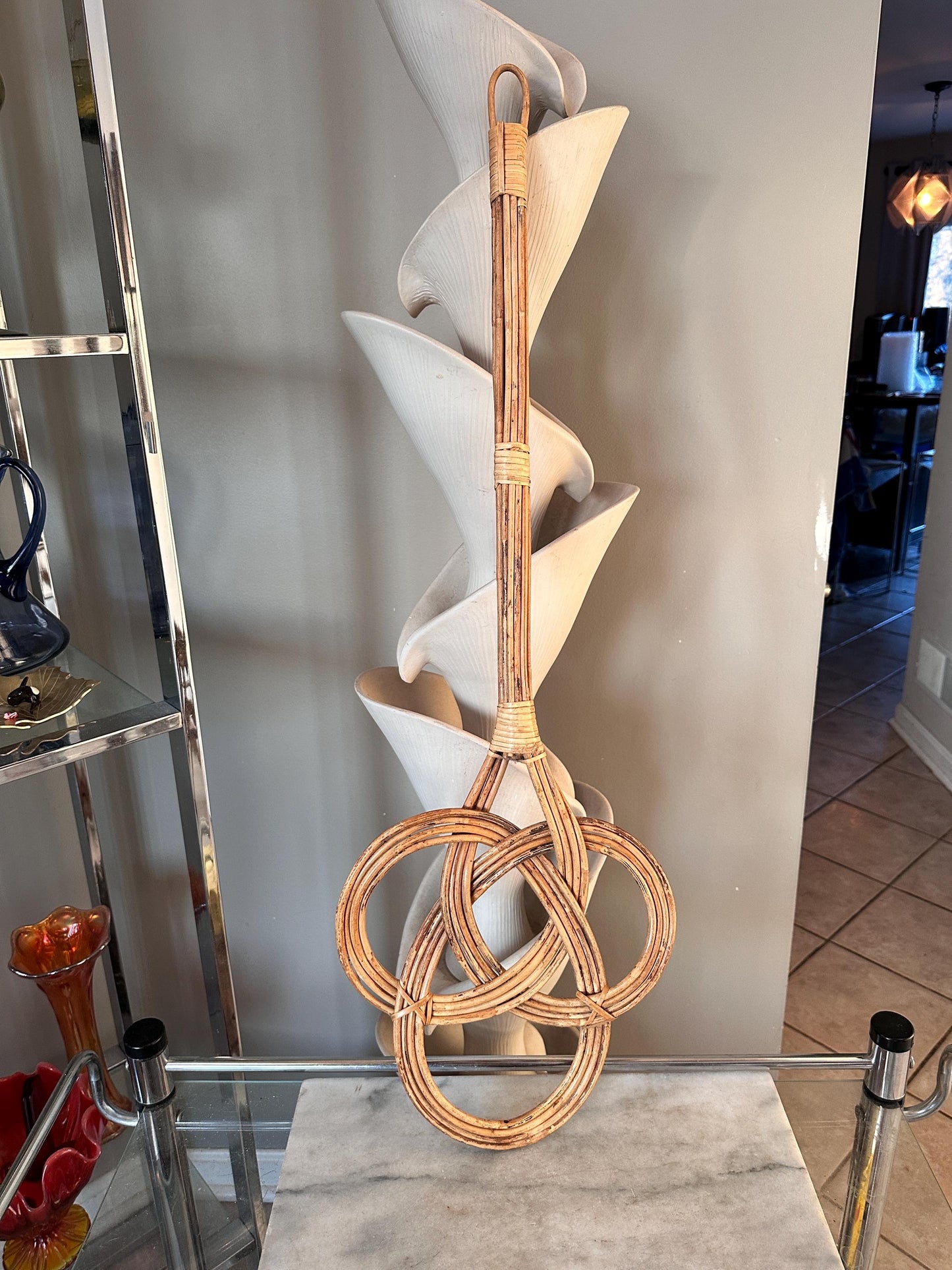 Antique Rattan Reed Carpet Beater Victorian Rug Beater