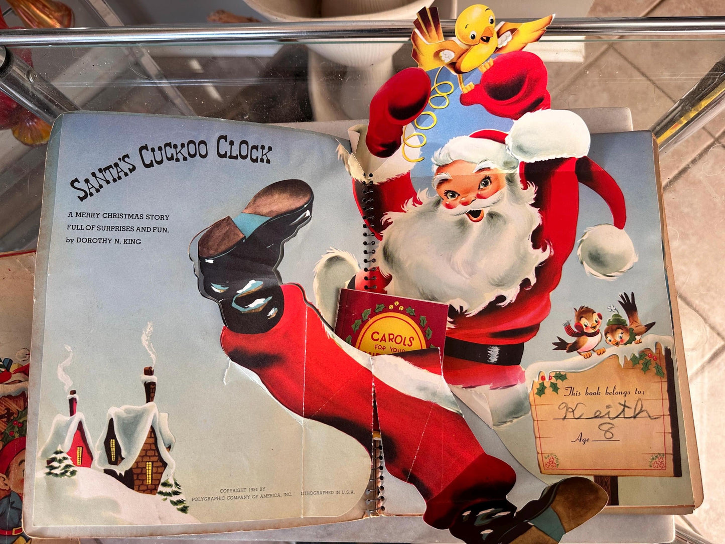 Vintage 1953 Santa's Busy Day First Edition, 1954 Santa's Cuckoo Clock Books