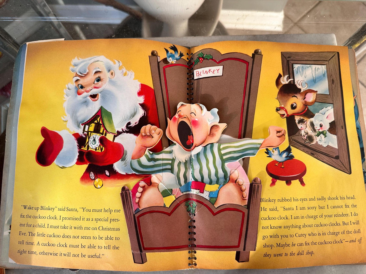 Vintage 1953 Santa's Busy Day First Edition, 1954 Santa's Cuckoo Clock Books