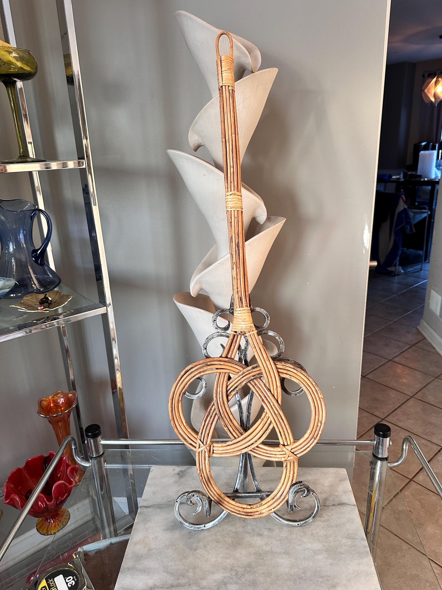 Antique Rattan Reed Carpet Beater Victorian Rug Beater