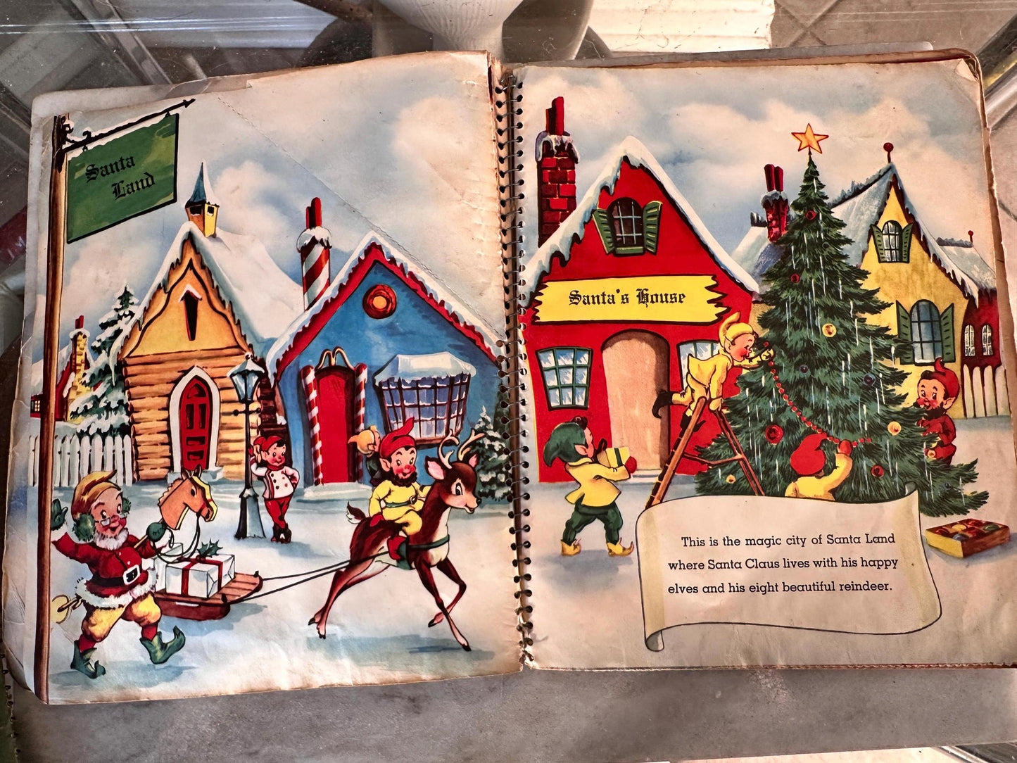 Vintage 1953 Santa's Busy Day First Edition, 1954 Santa's Cuckoo Clock Books