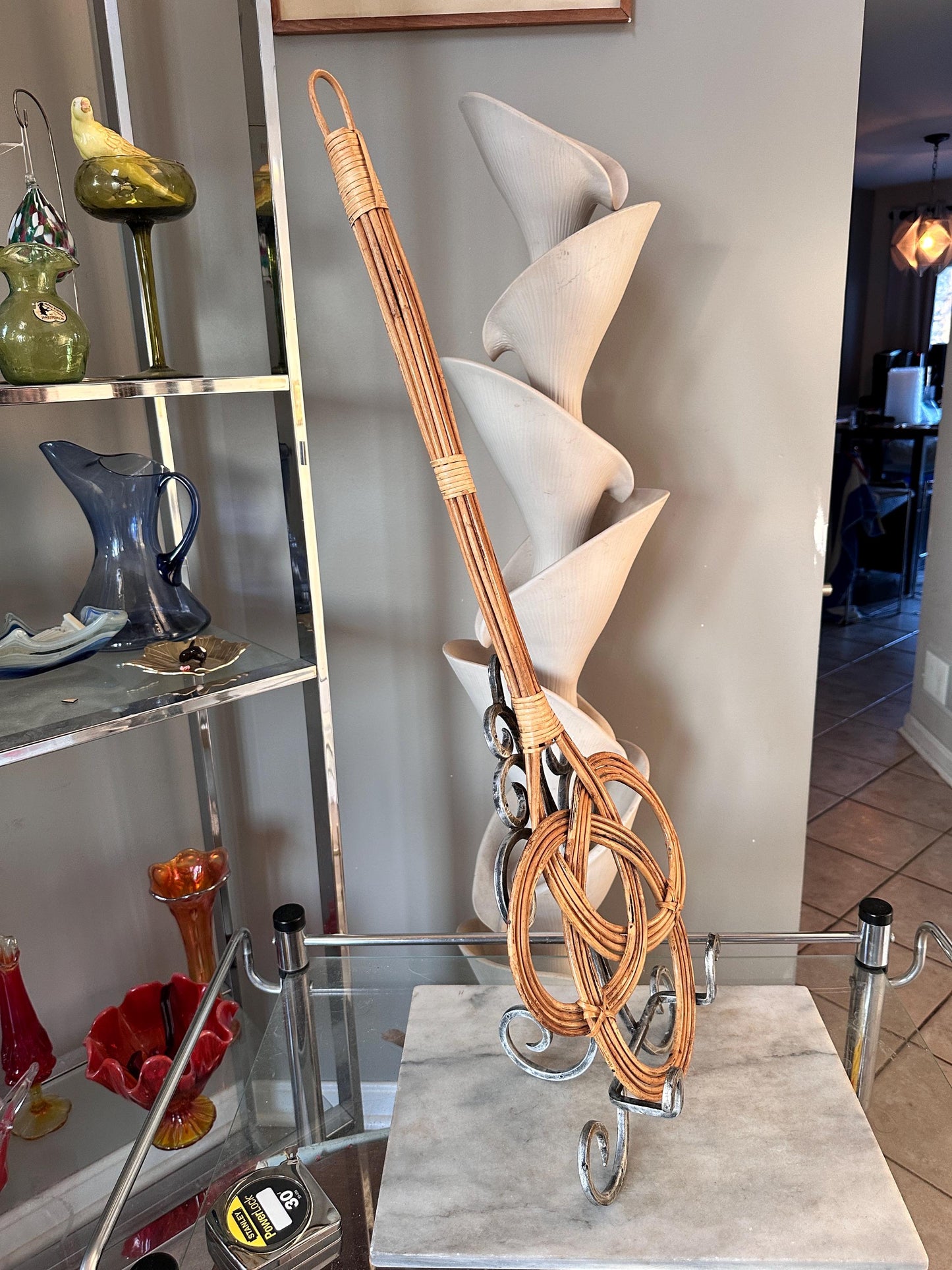 Antique Rattan Reed Carpet Beater Victorian Rug Beater