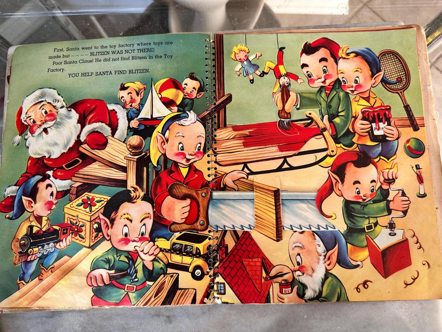 Vintage 1953 Santa's Busy Day First Edition, 1954 Santa's Cuckoo Clock Books