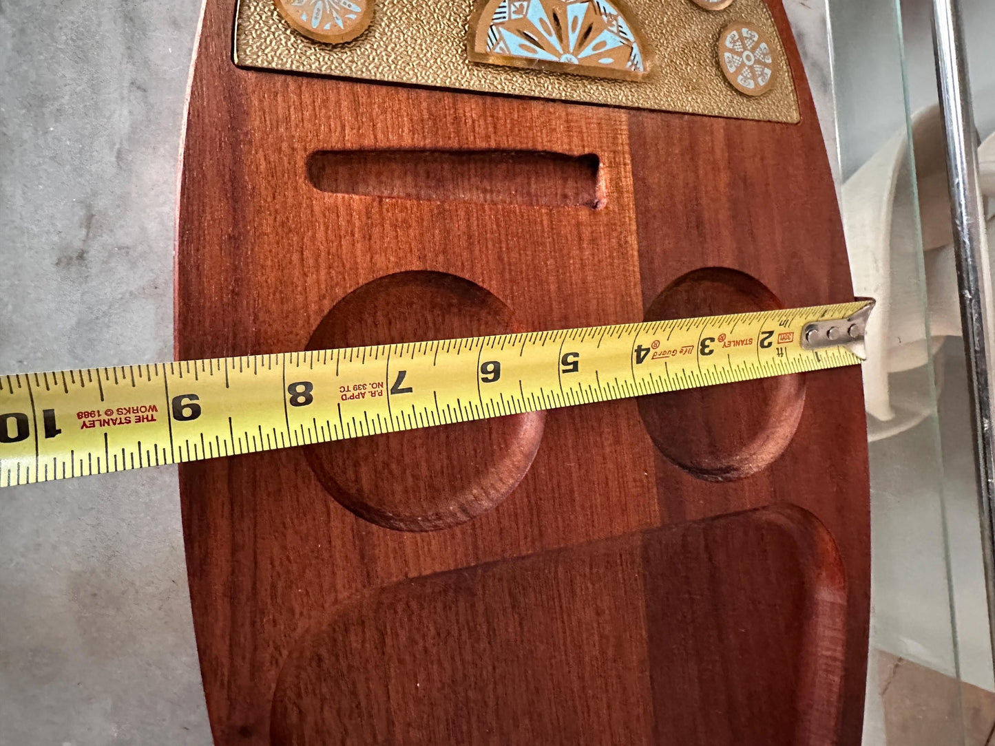 Wyncraft Teak Charcuterie Board with Cheese Knife – Mid-Century Modern Serving Tray