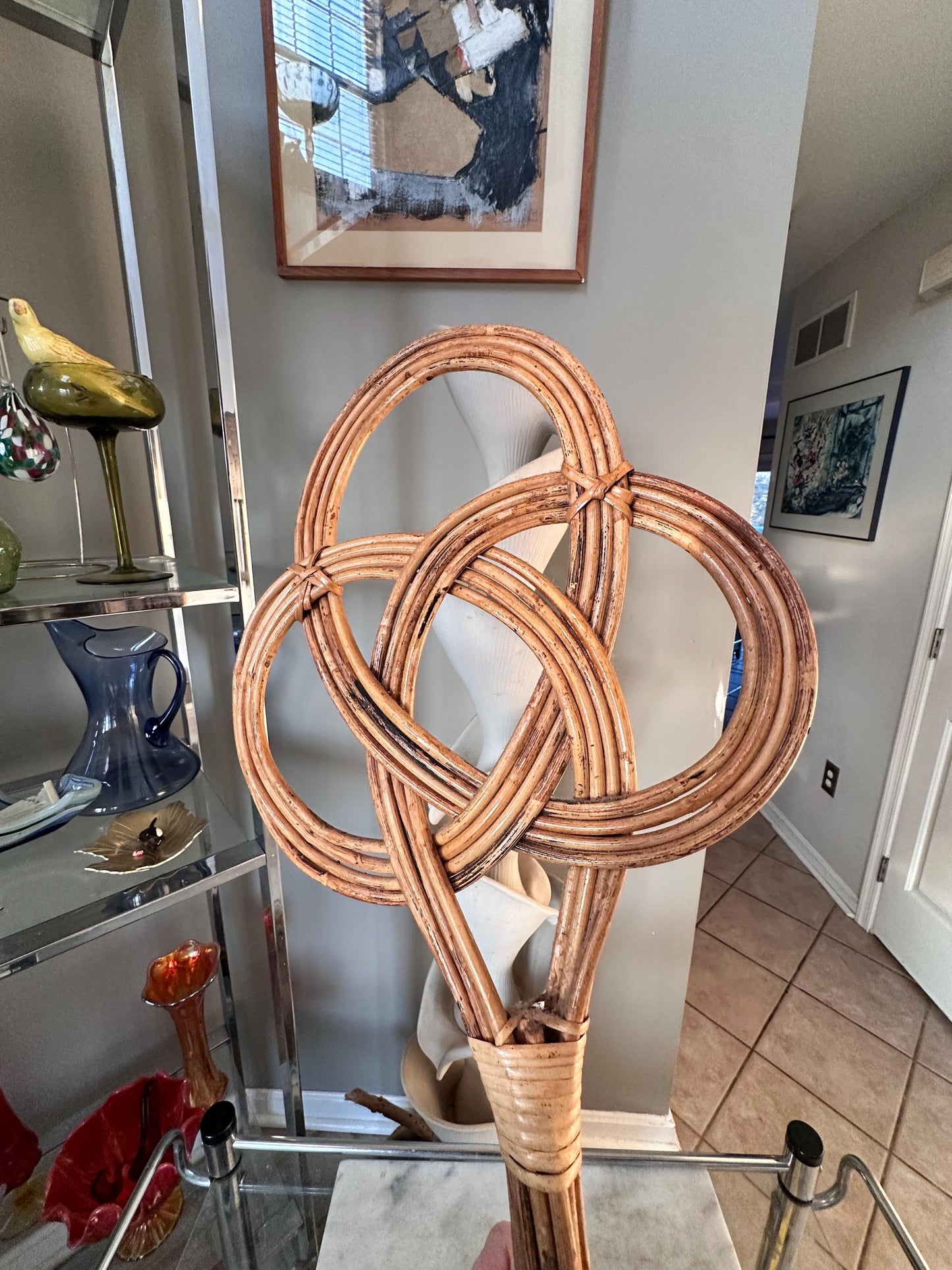 Antique Rattan Reed Carpet Beater Victorian Rug Beater