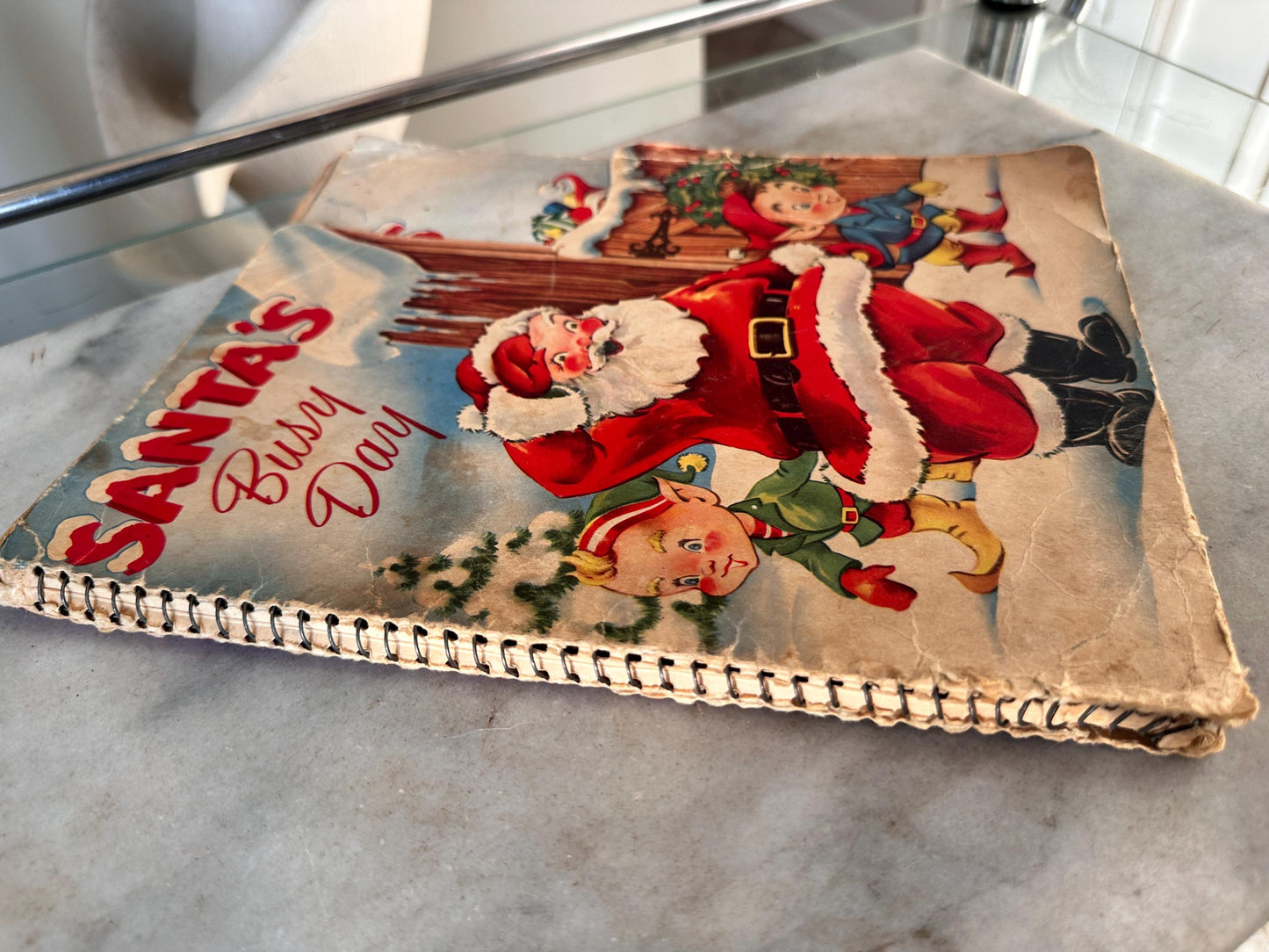 Vintage 1953 Santa's Busy Day First Edition, 1954 Santa's Cuckoo Clock Books