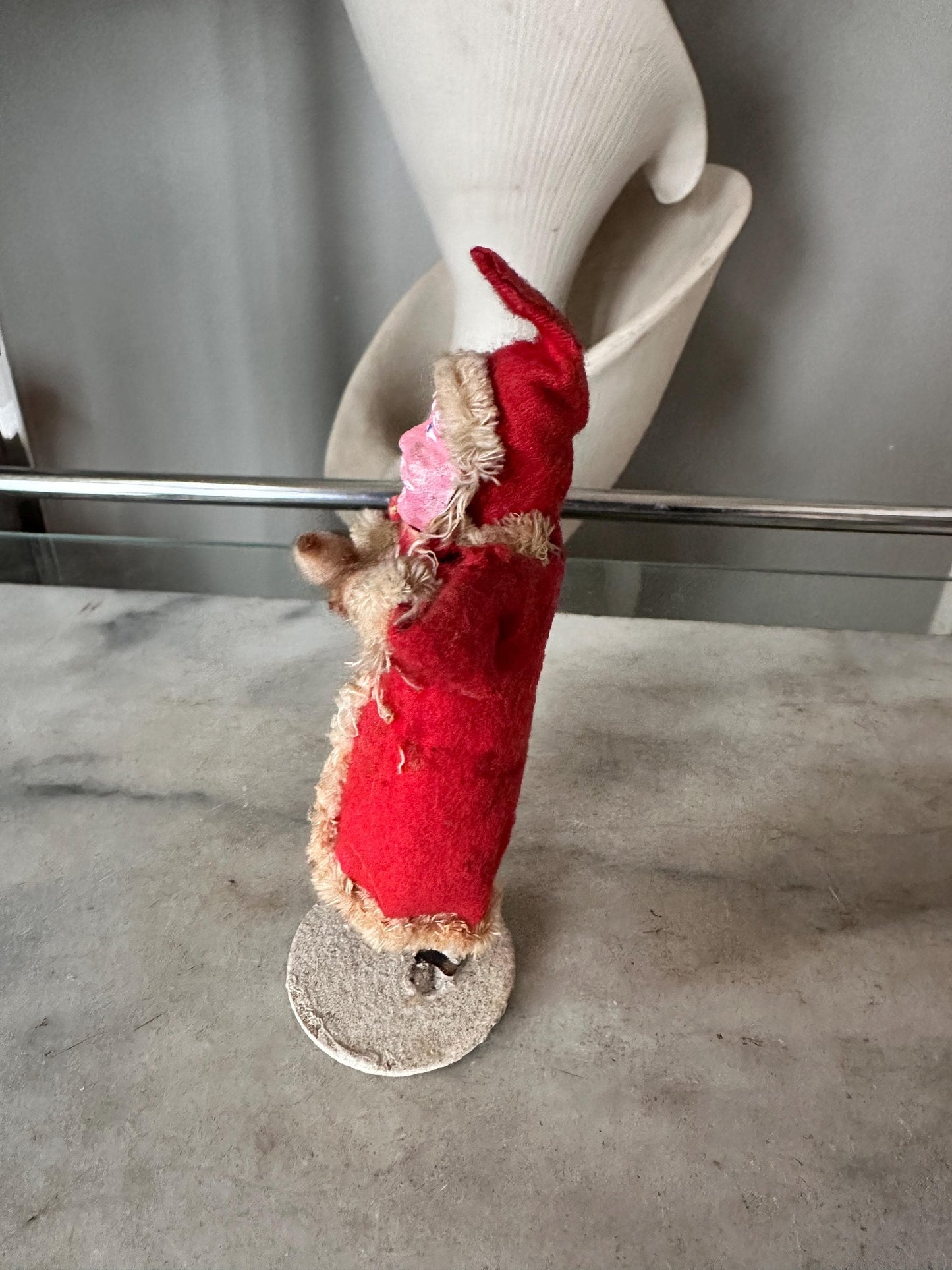 Antique Felt & Spun Cotton Christmas Santa Clau