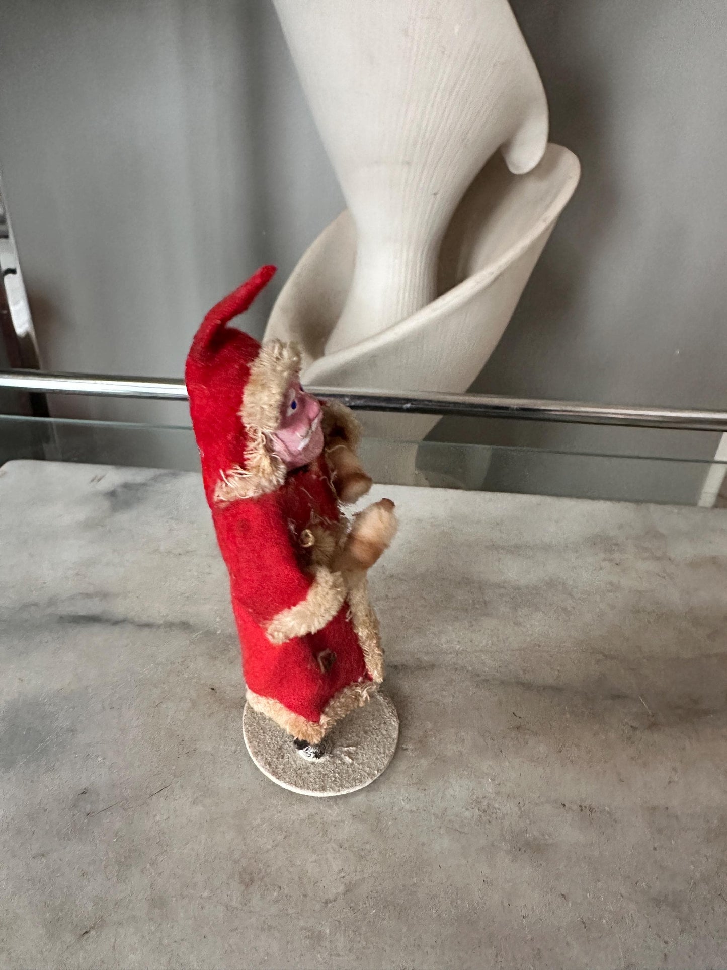 Antique Felt & Spun Cotton Christmas Santa Clau