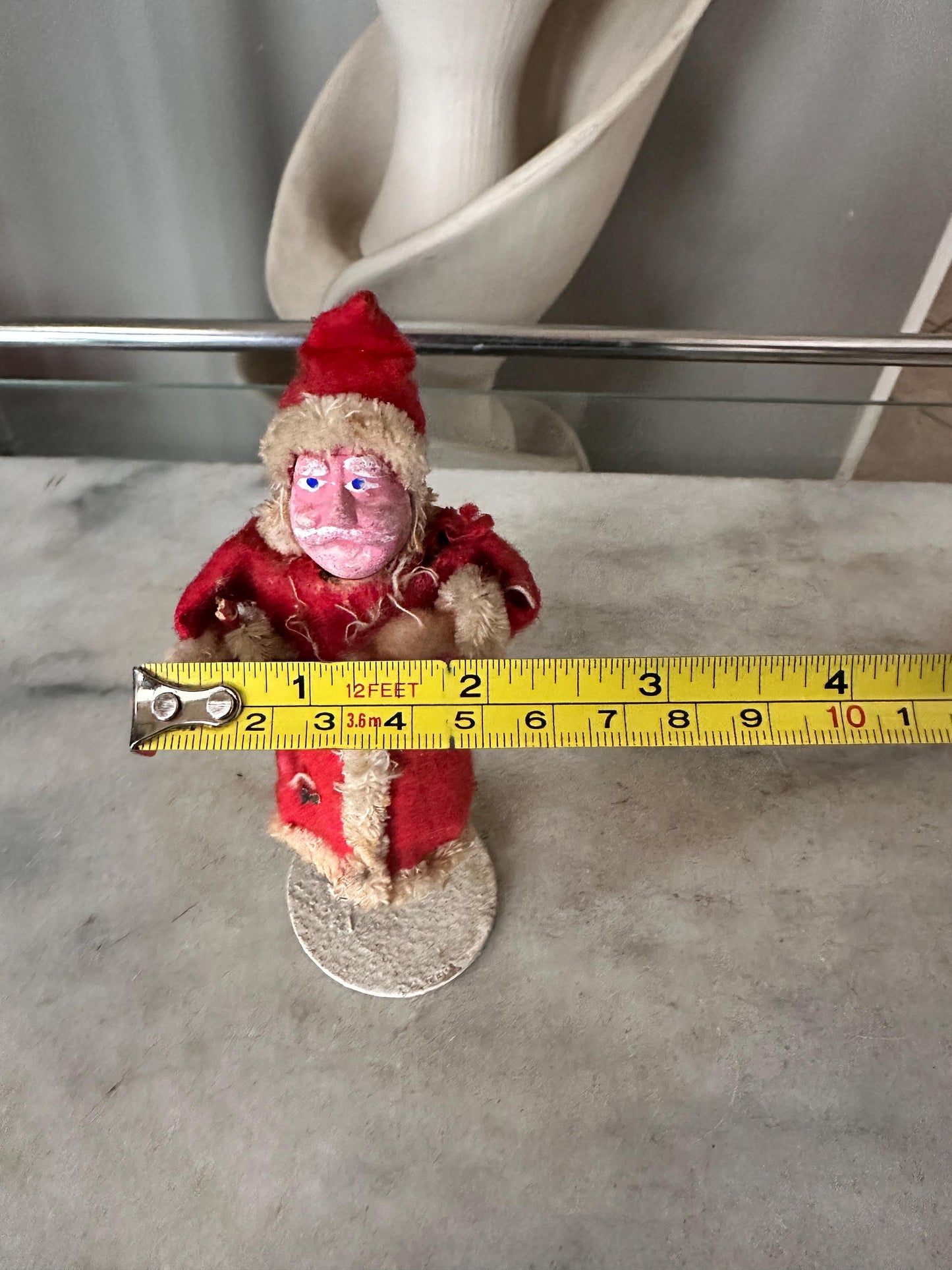 Antique Felt & Spun Cotton Christmas Santa Clau