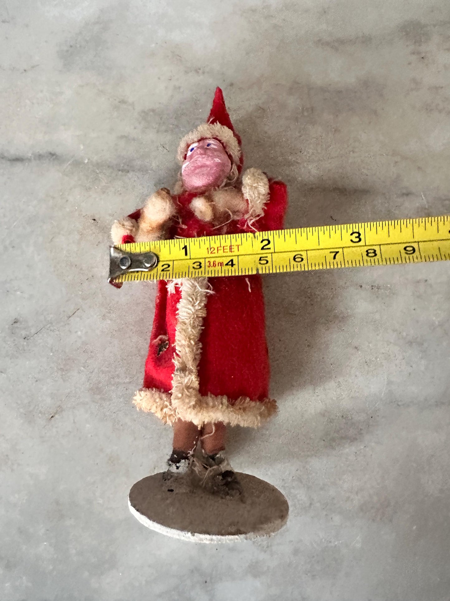 Antique Felt & Spun Cotton Christmas Santa Clau