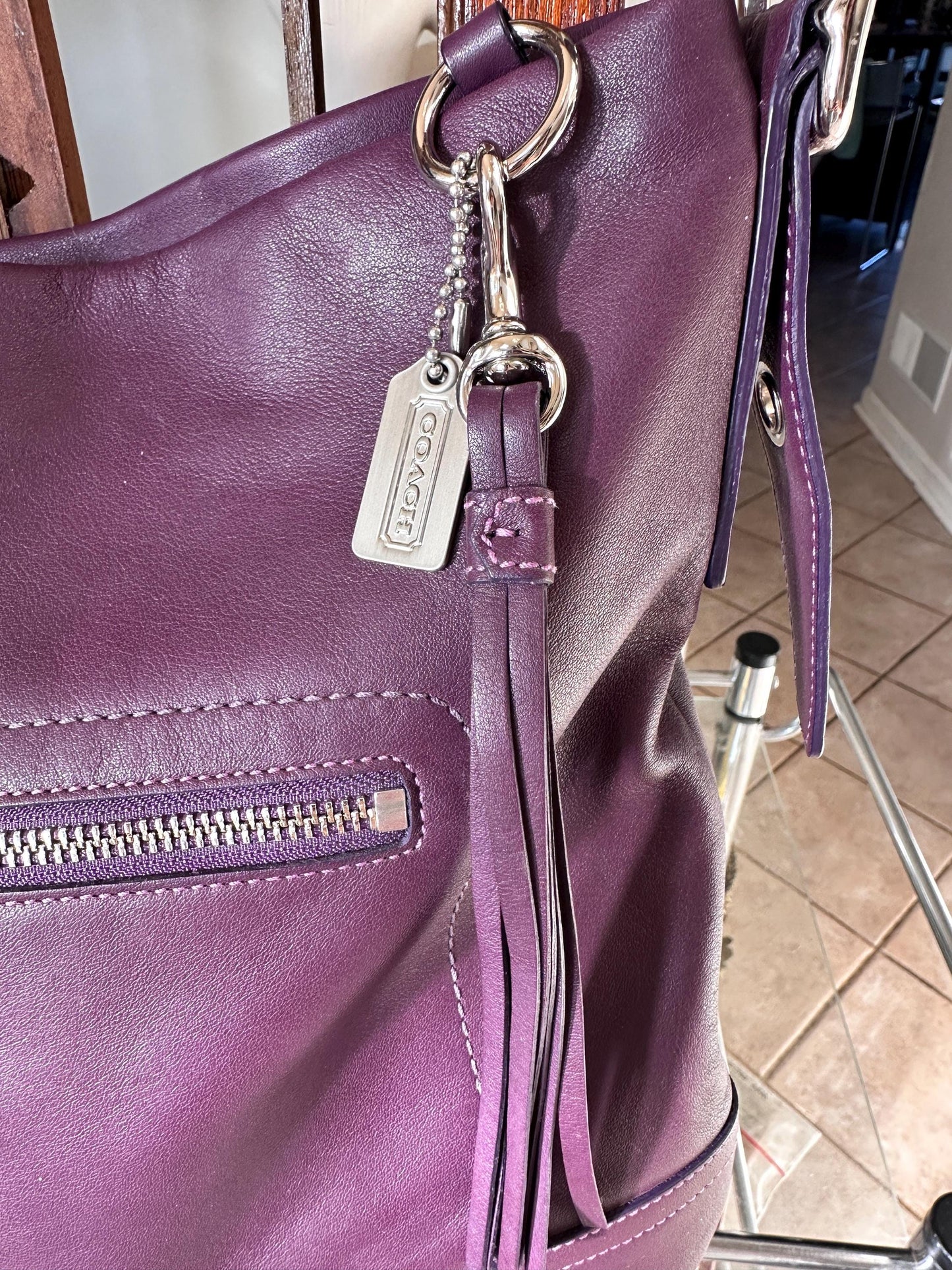 Vintage Coach Soho Deep Purple Leather Shoulder Bag | Y2K Era Handbag