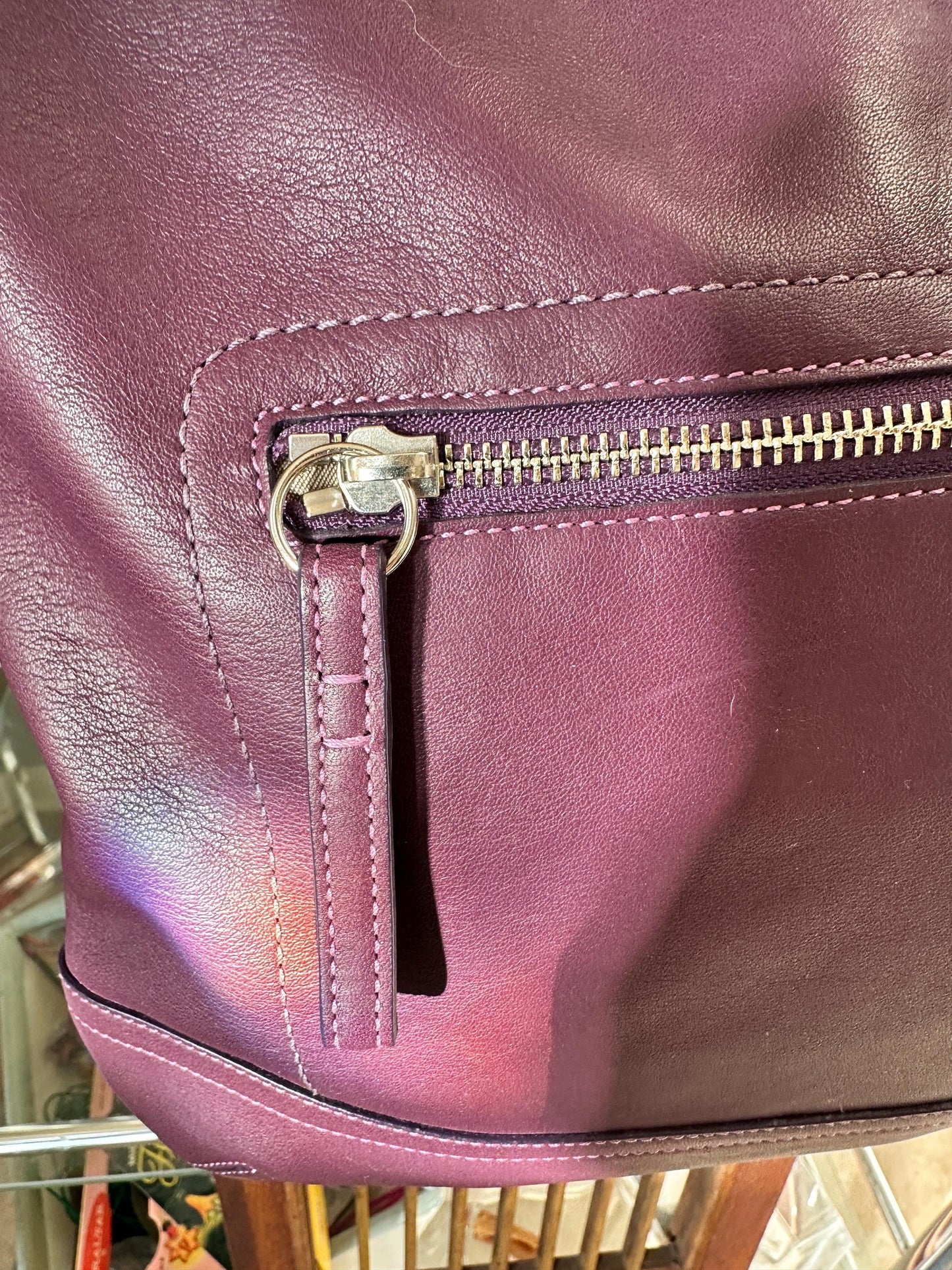 Vintage Coach Soho Deep Purple Leather Shoulder Bag | Y2K Era Handbag