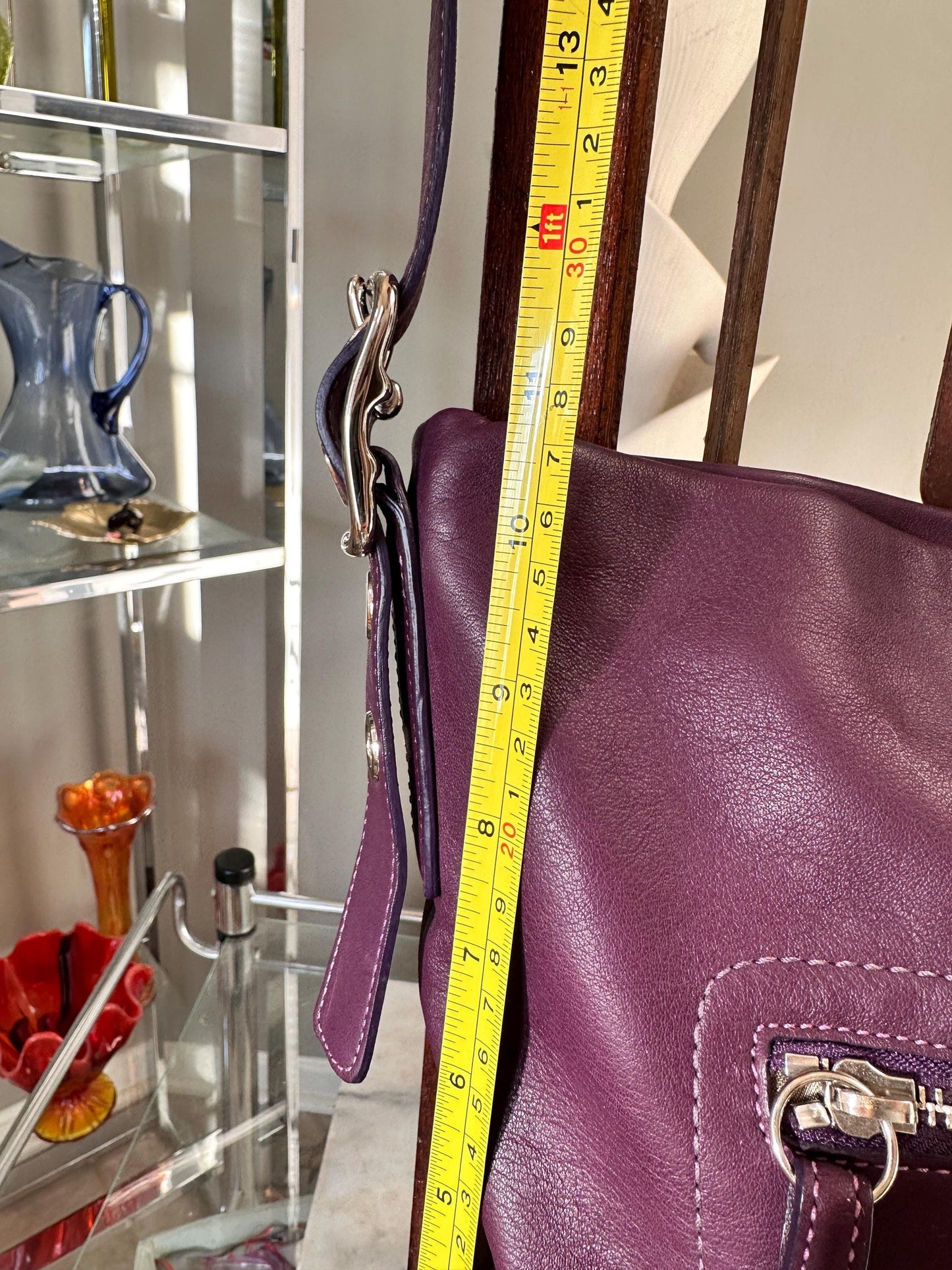 Vintage Coach Soho Deep Purple Leather Shoulder Bag | Y2K Era Handbag