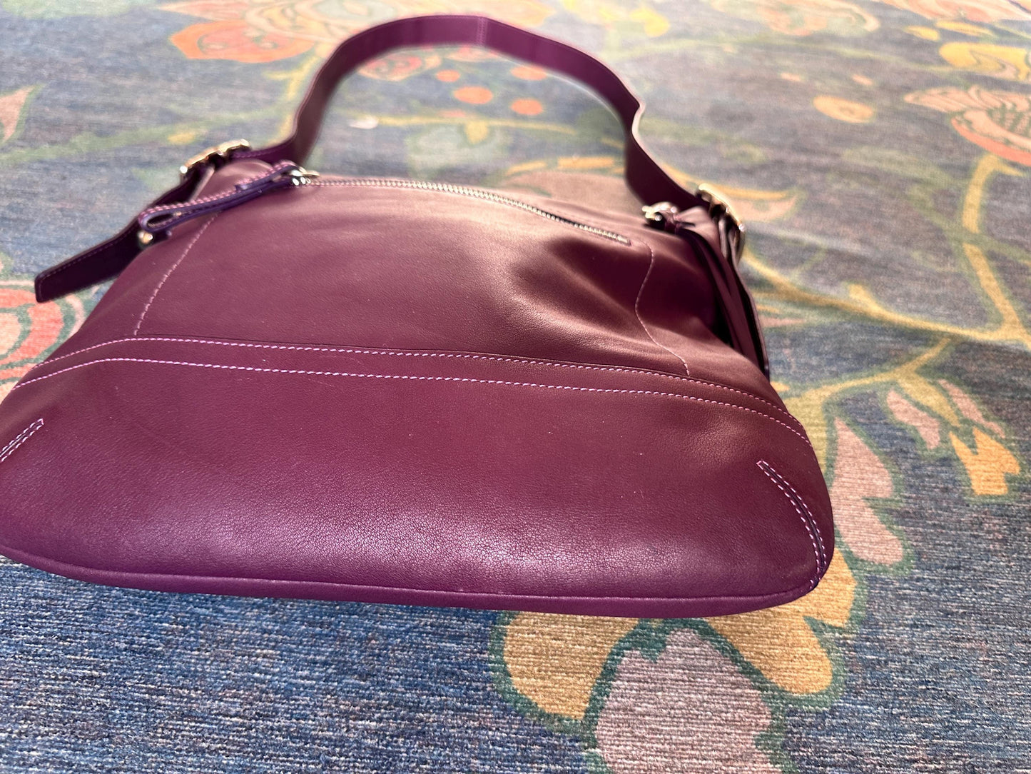 Vintage Coach Soho Deep Purple Leather Shoulder Bag | Y2K Era Handbag