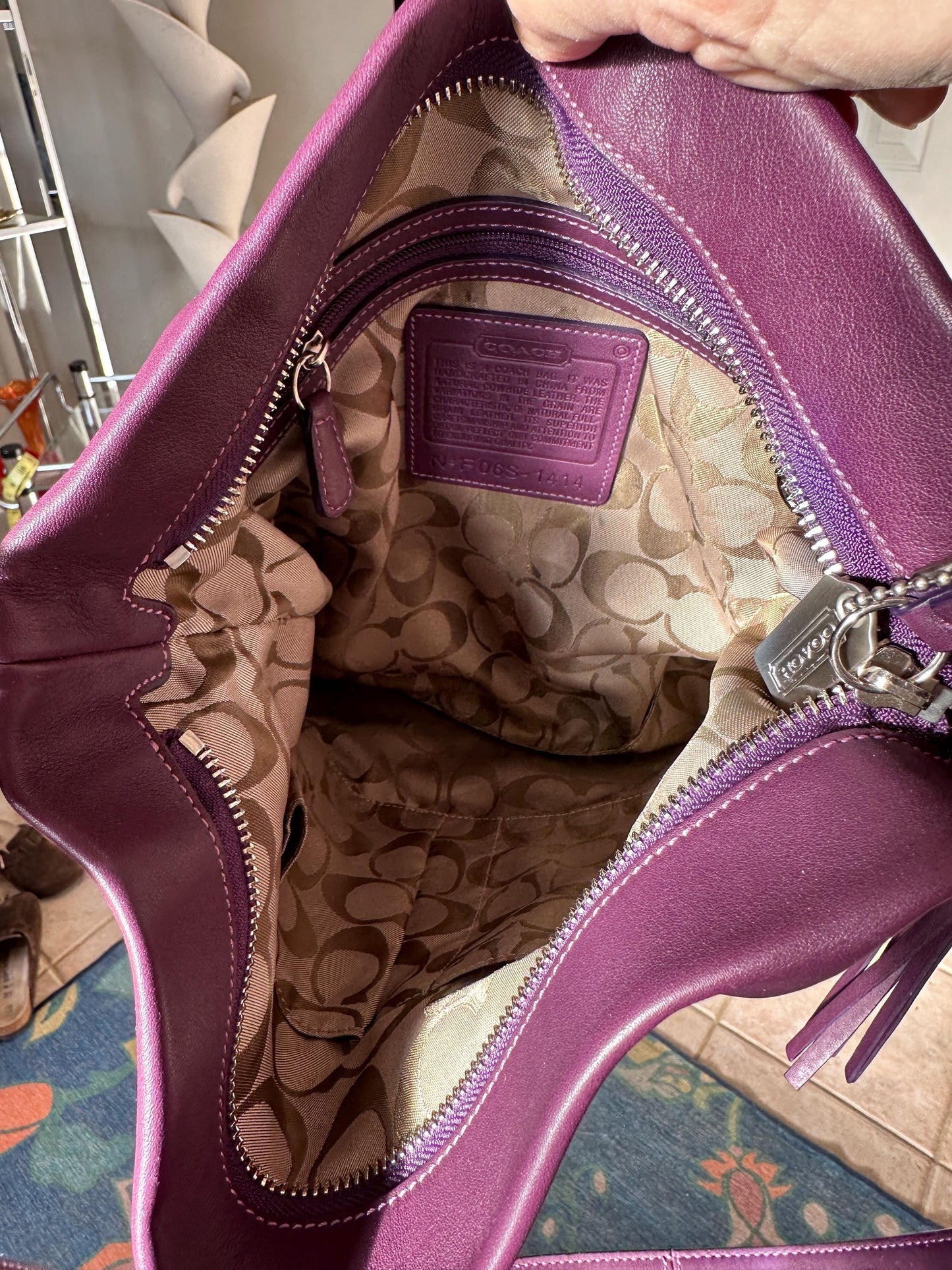 Vintage Coach Soho Deep Purple Leather Shoulder Bag | Y2K Era Handbag