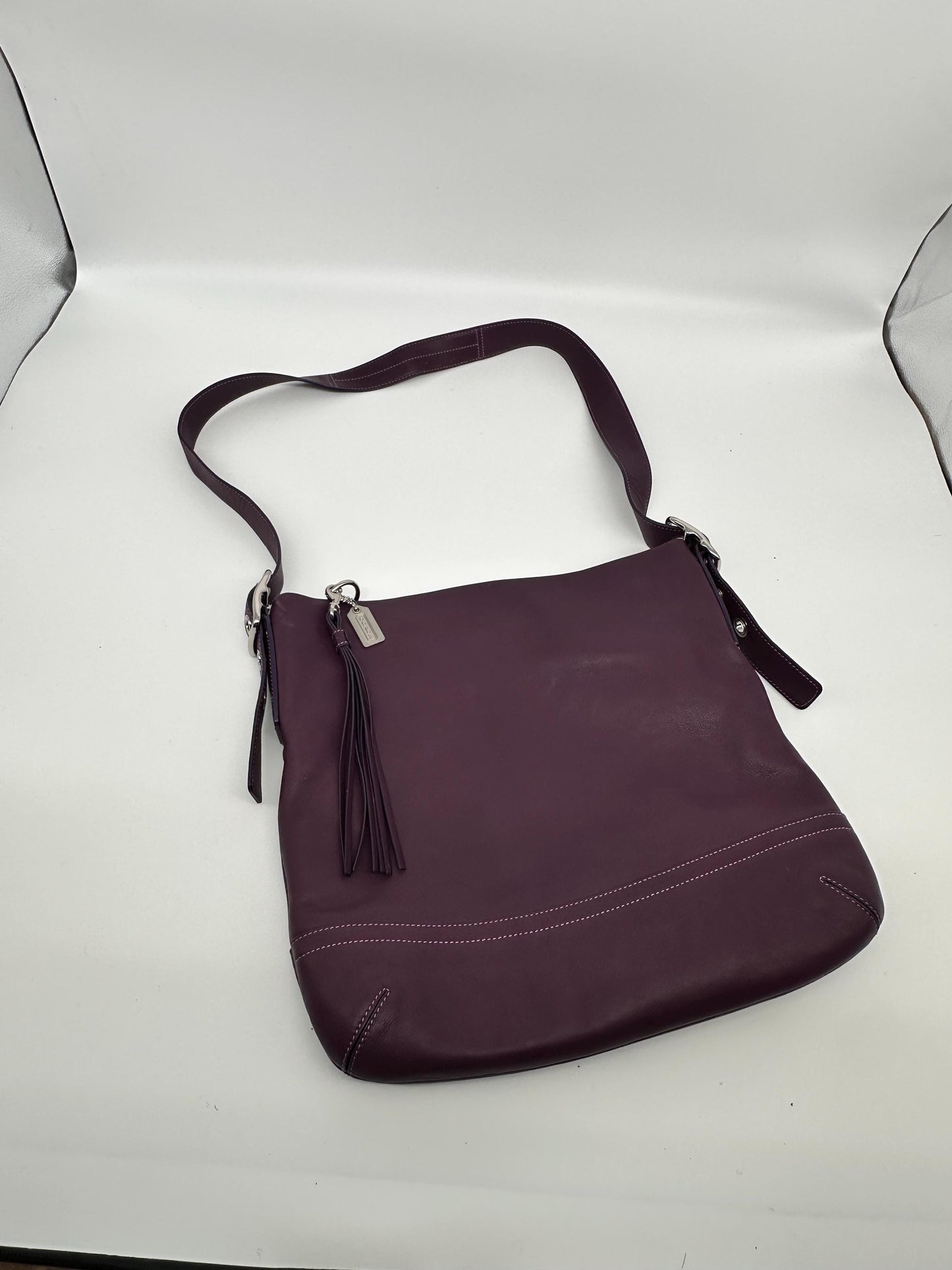 Vintage Coach Soho Deep Purple Leather Shoulder Bag | Y2K Era Handbag