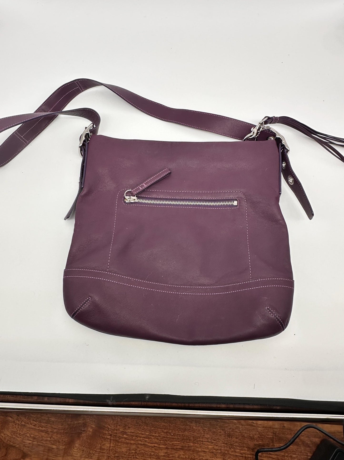 Vintage Coach Soho Deep Purple Leather Shoulder Bag | Y2K Era Handbag