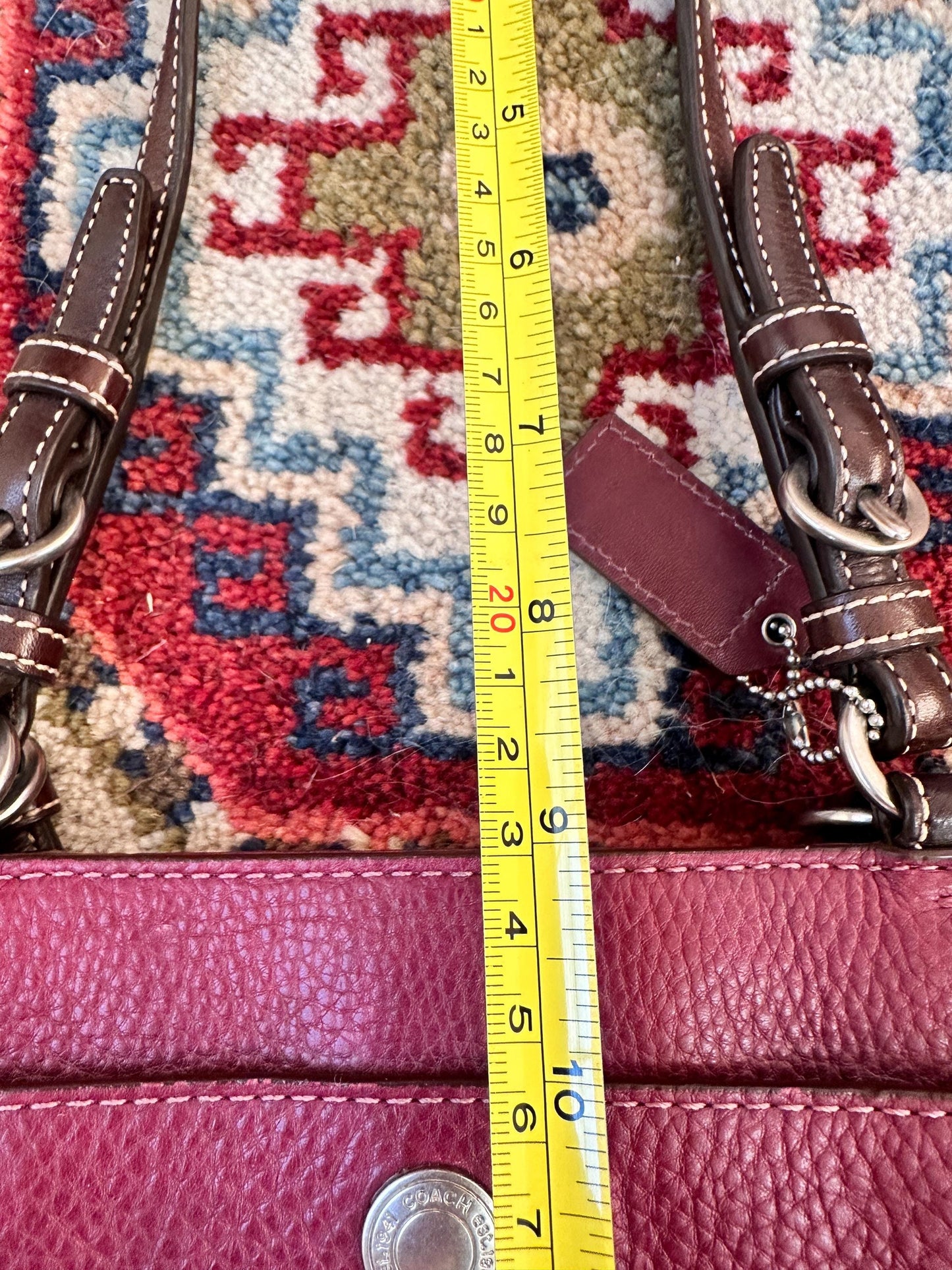 Vintage Chelsea Top Handle Handbag | Burgundy Pebbled Leather Purse | Structured 1980s-1990s Bag