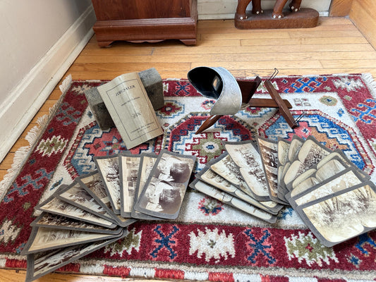Antique Underwood Stereoscope Viewer with Jerusalem Stereoscope Cards