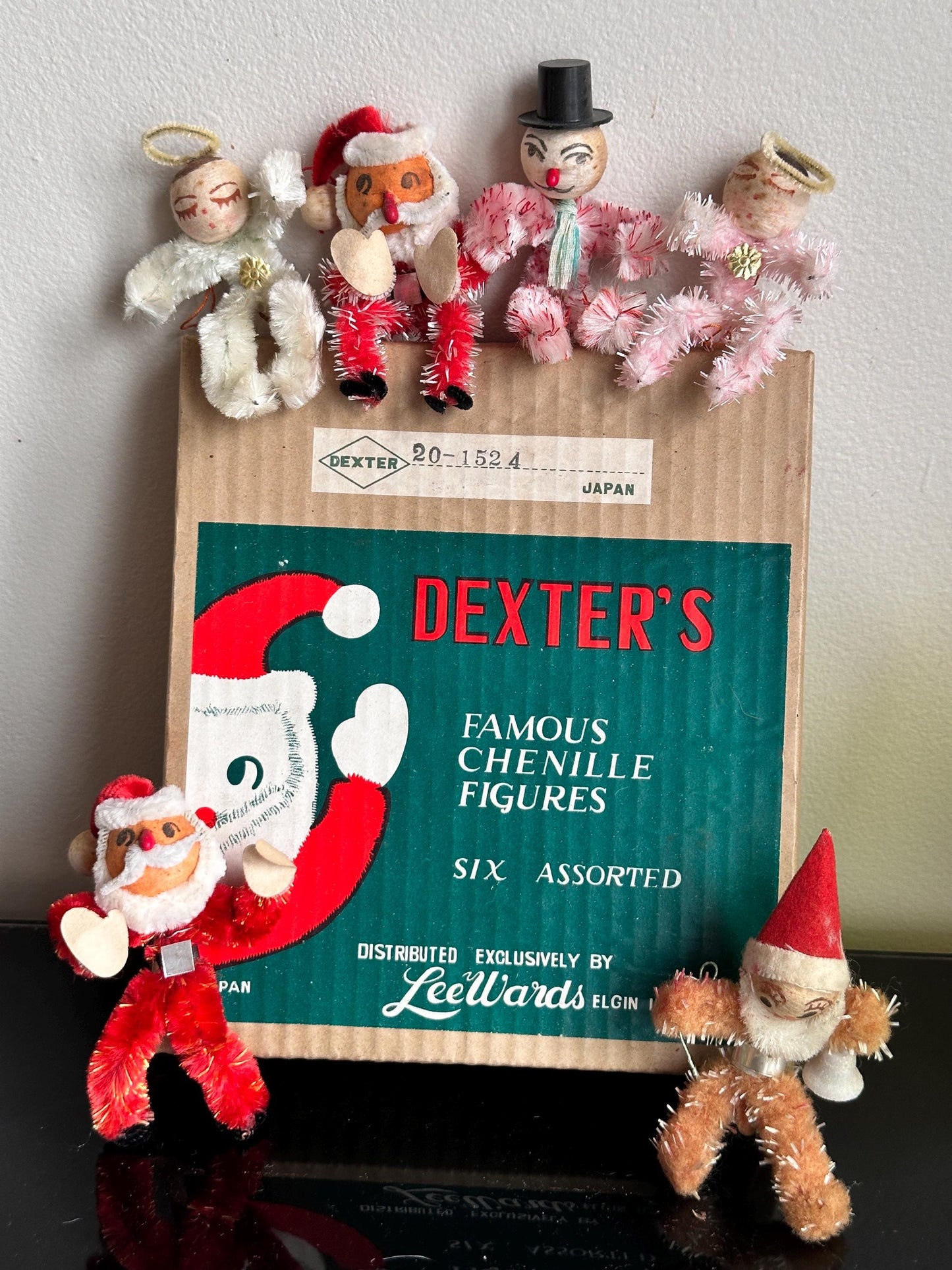 Vintage Dexter's Chenille Christmas Figures | LeeWards Japan 1950s-60s Santa Angels Snowman
