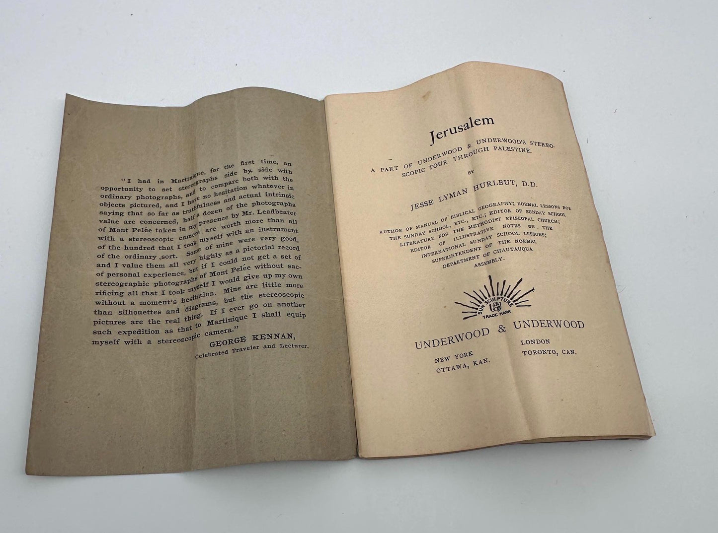 Antique Underwood Stereoscope Viewer with Jerusalem Stereoscope Cards