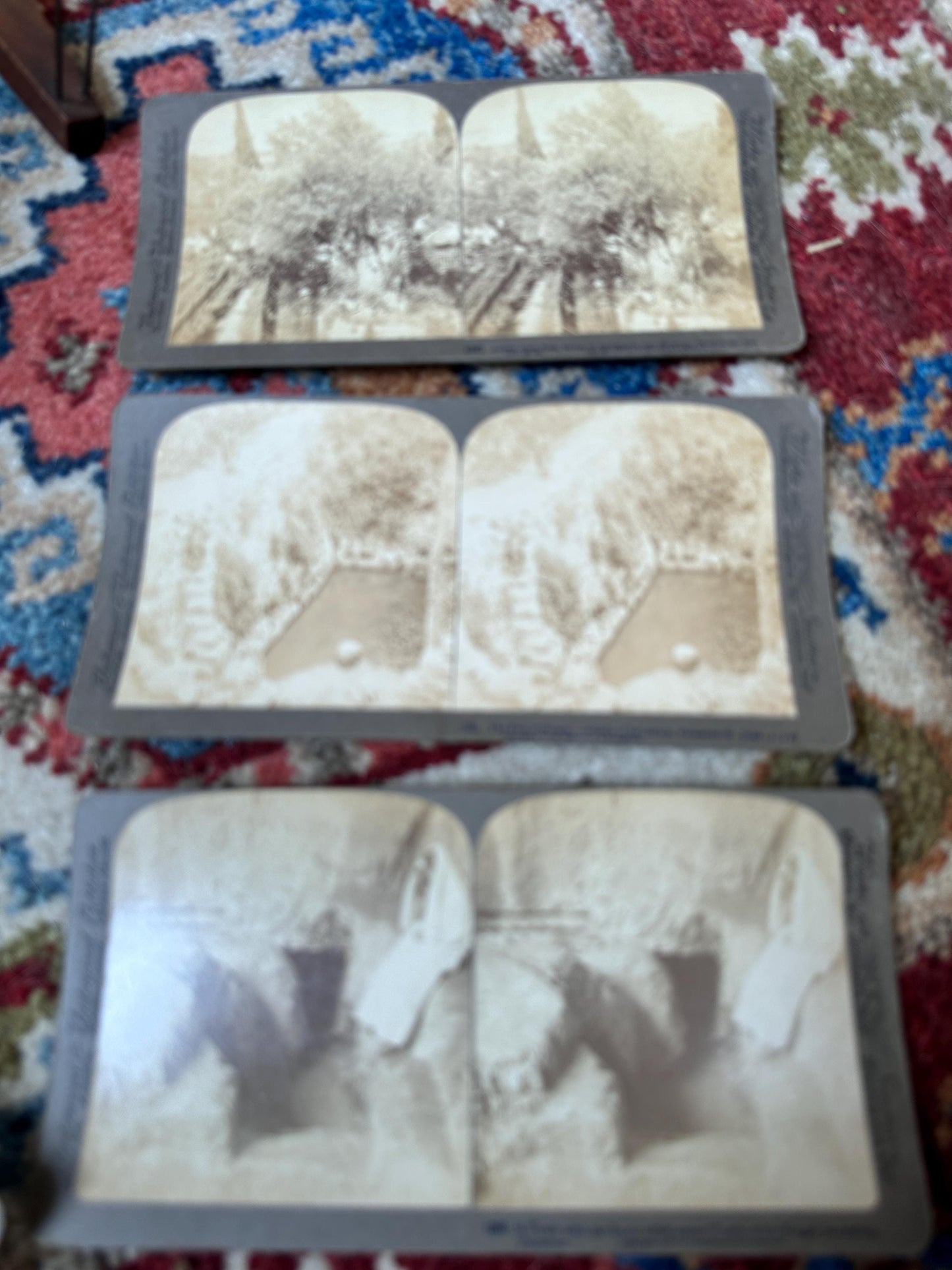 Antique Underwood Stereoscope Viewer with Jerusalem Stereoscope Cards