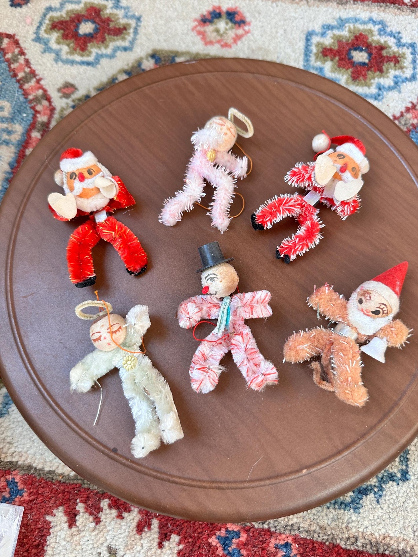 Vintage Dexter's Chenille Christmas Figures | LeeWards Japan 1950s-60s Santa Angels Snowman