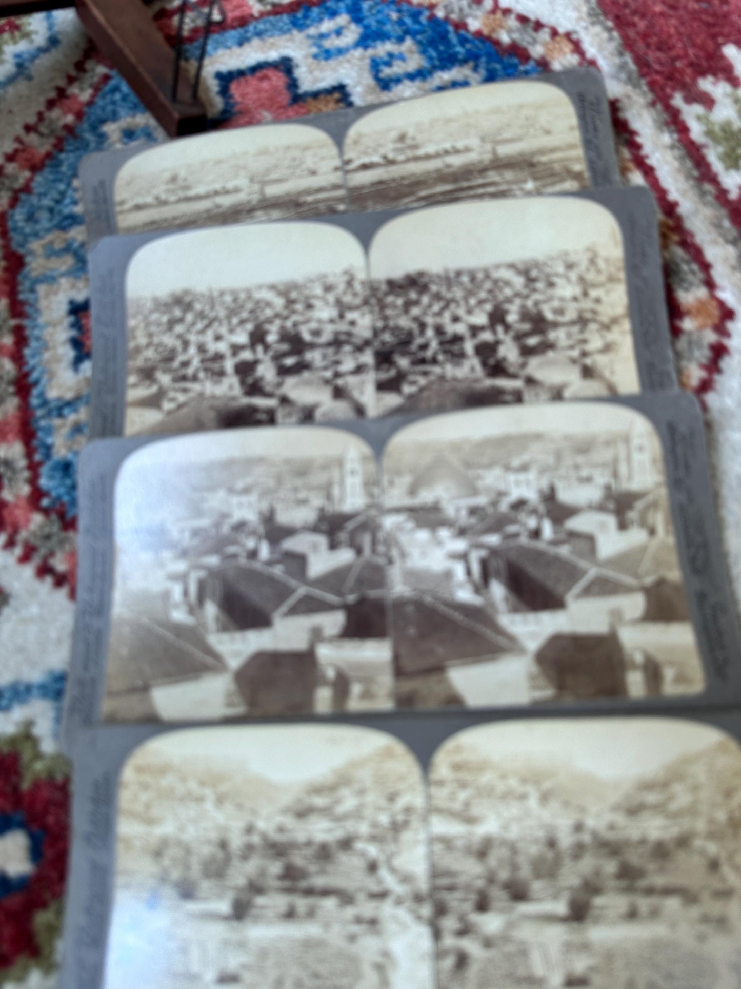 Antique Underwood Stereoscope Viewer with Jerusalem Stereoscope Cards