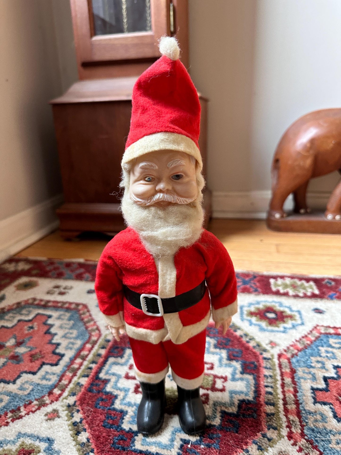 Vintage Santa Claus 12” Doll with Blue Eyes 1950s-60s
