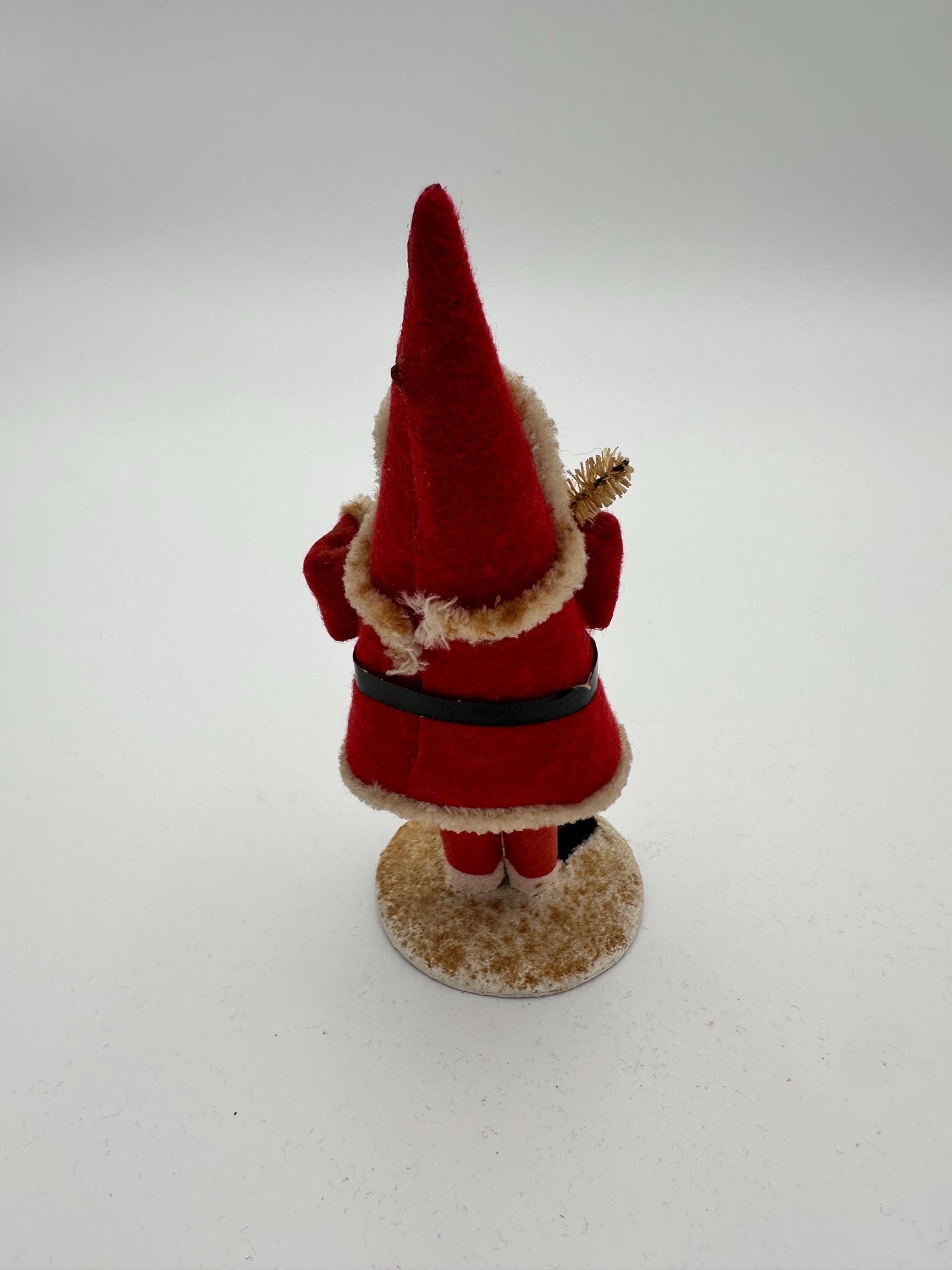 Vintage Pipe Cleaner Santa Figurine 5.5” Antique Felt Coat Japan