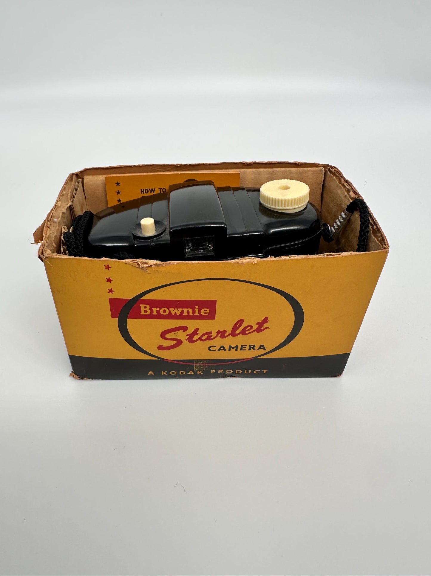 Vintage 1950s Kodak Brownie Starlet Camera, Made in England, 127 Film (Box/Instructions)