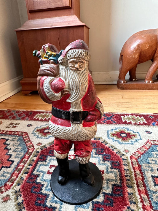 Vintage Cast Iron Santa Claus Still Bank | Heavy Holiday Coin Bank, Christmas Décor