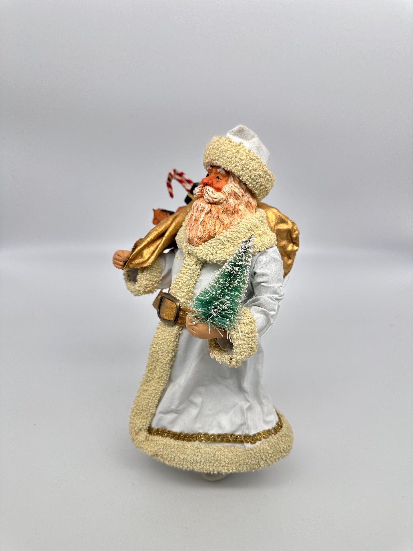 Vintage 1988 Clothtiques Possible Dreams Santa Claus Figurine | White & Gold Christmas Santa | Holiday Collectible