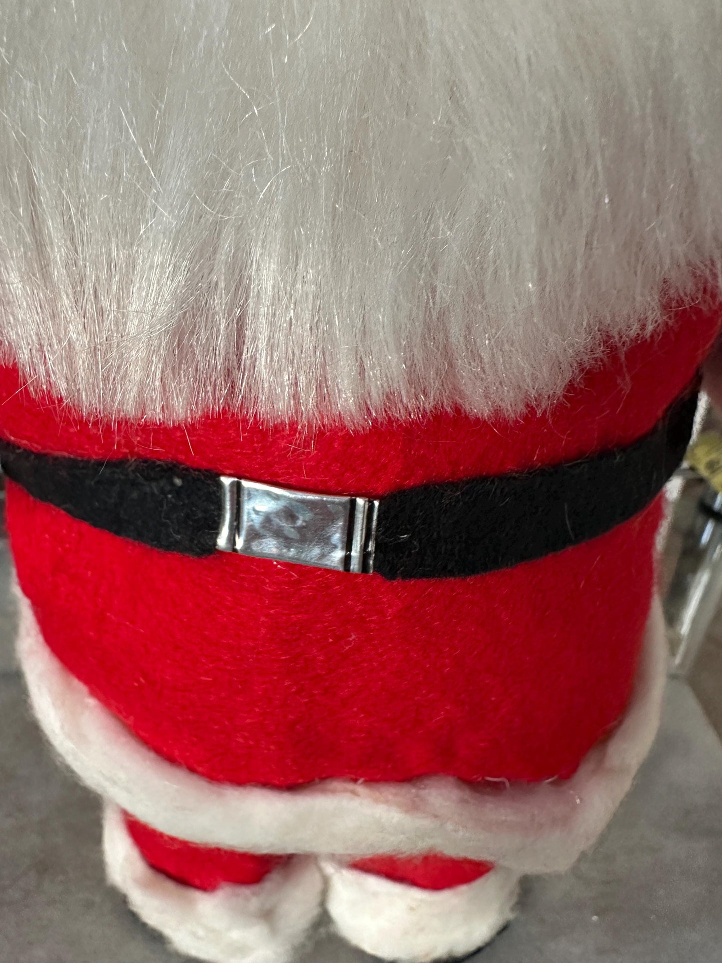 Vintage 1970s Hand Crafted Santa Doll: Rubber Face, Blue Eyes, 13" Collectible