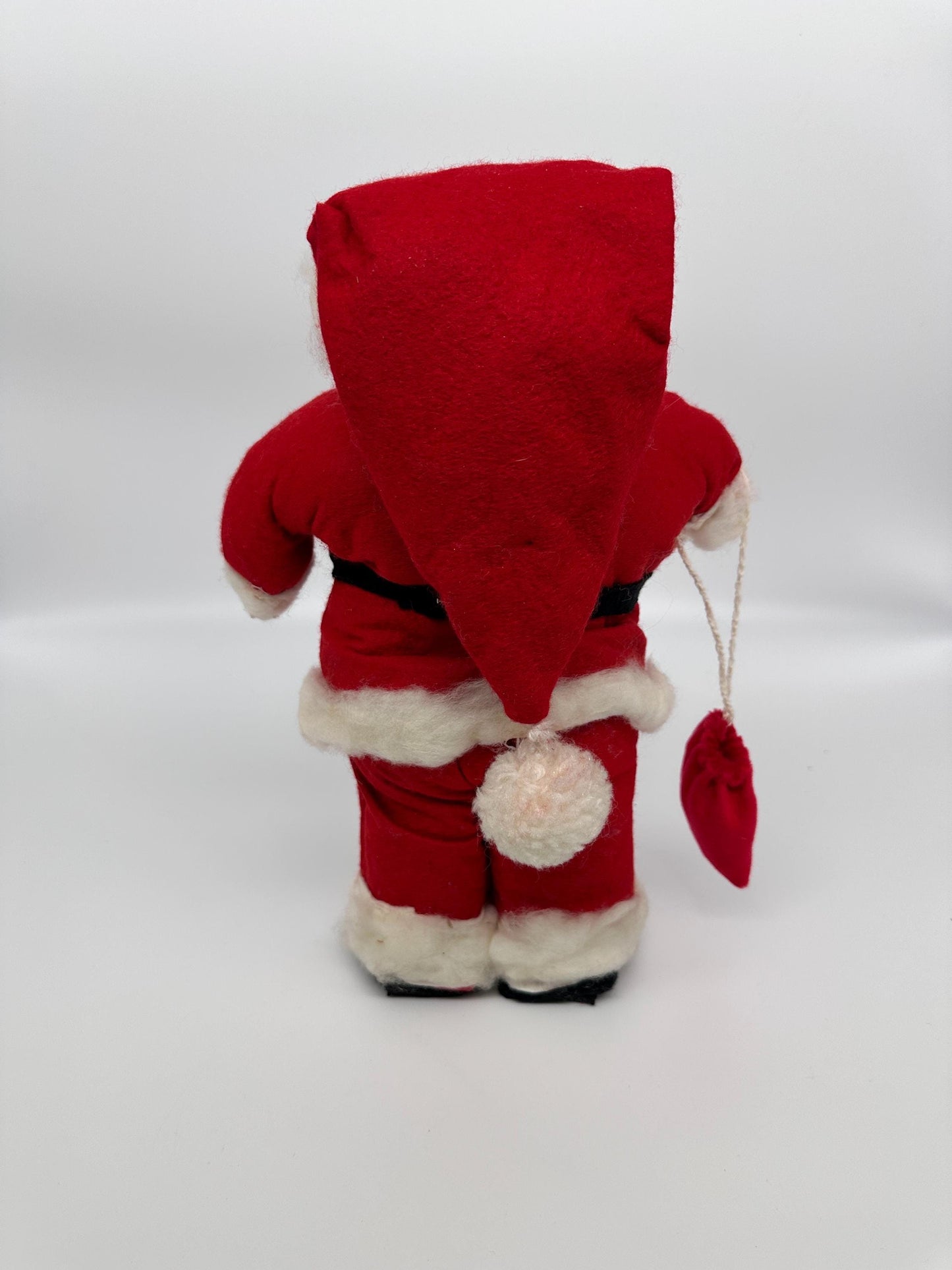 Vintage 1970s Hand Crafted Santa Doll: Rubber Face, Blue Eyes, 13" Collectible