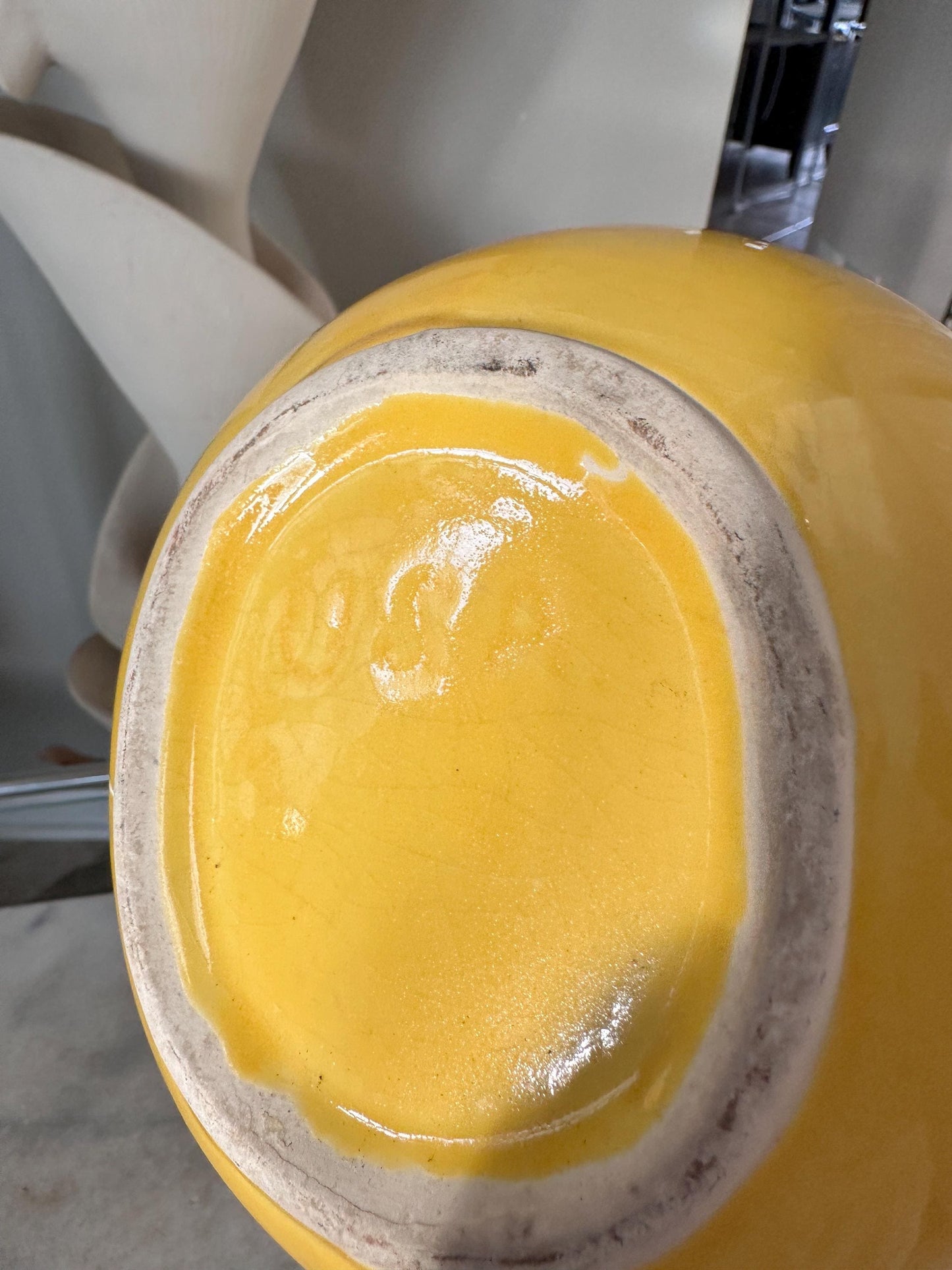 Vintage Yellow Ball Pitcher | Mid-Century USA Pottery Ice Catcher Spout