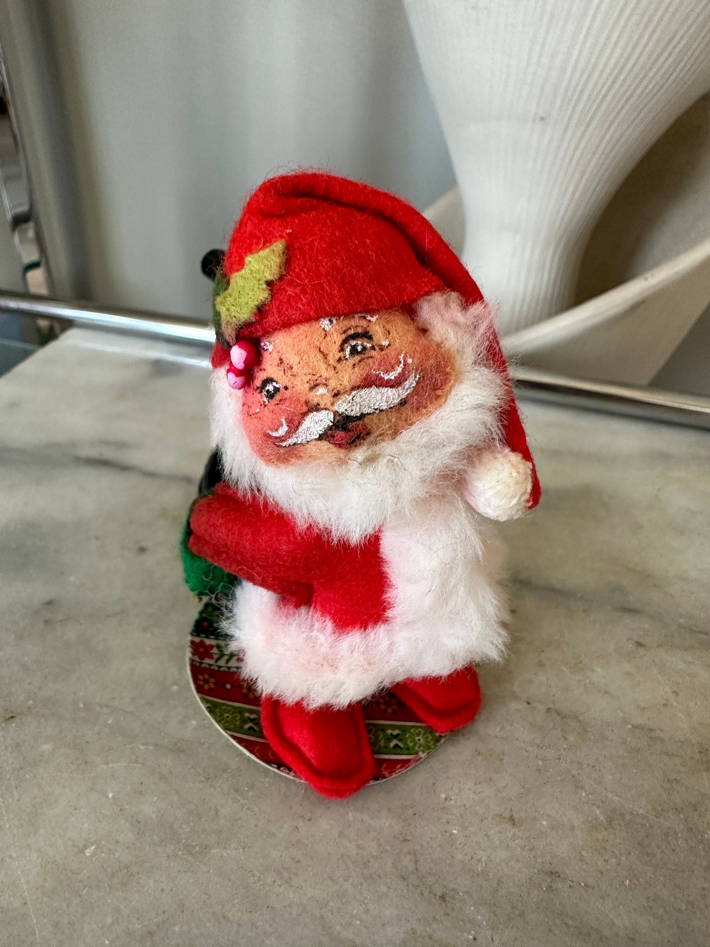 Vintage Annalee 5” Santa with Pot Belly Stove - 1981,  Kitschy Annalee Mobilite Doll