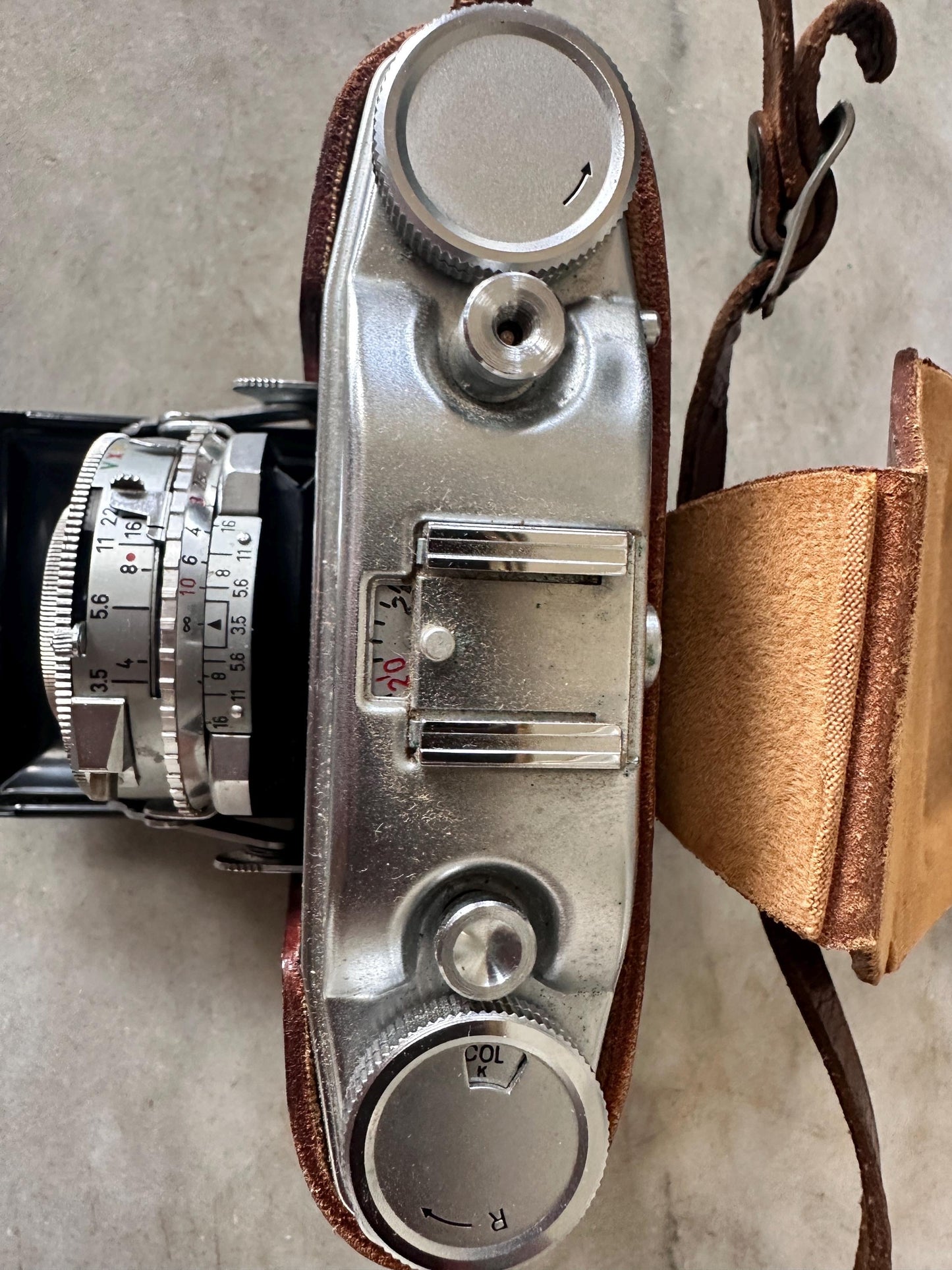 Art Deco Agfa Solinette II 35mm Camera with Leather Case, Flash