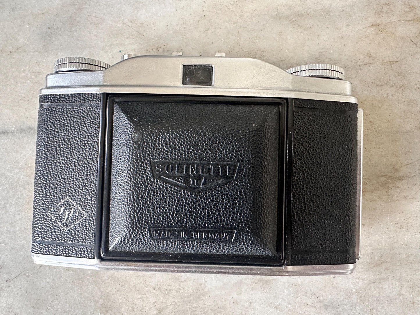 Art Deco Agfa Solinette II 35mm Camera with Leather Case, Flash