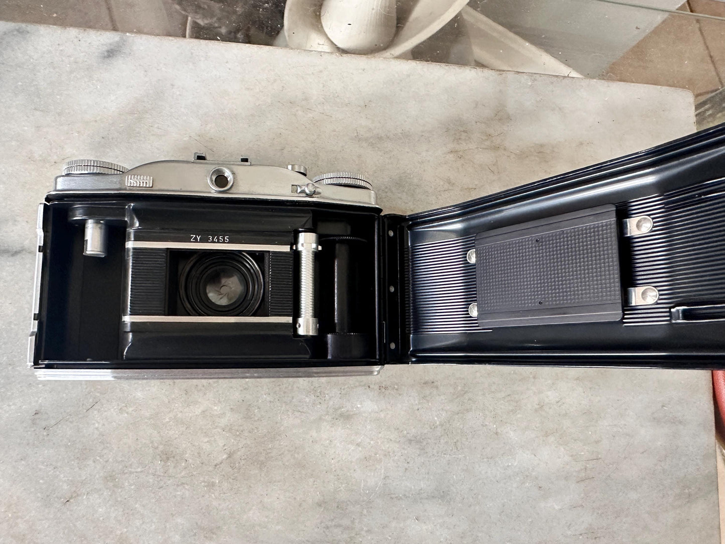 Art Deco Agfa Solinette II 35mm Camera with Leather Case, Flash