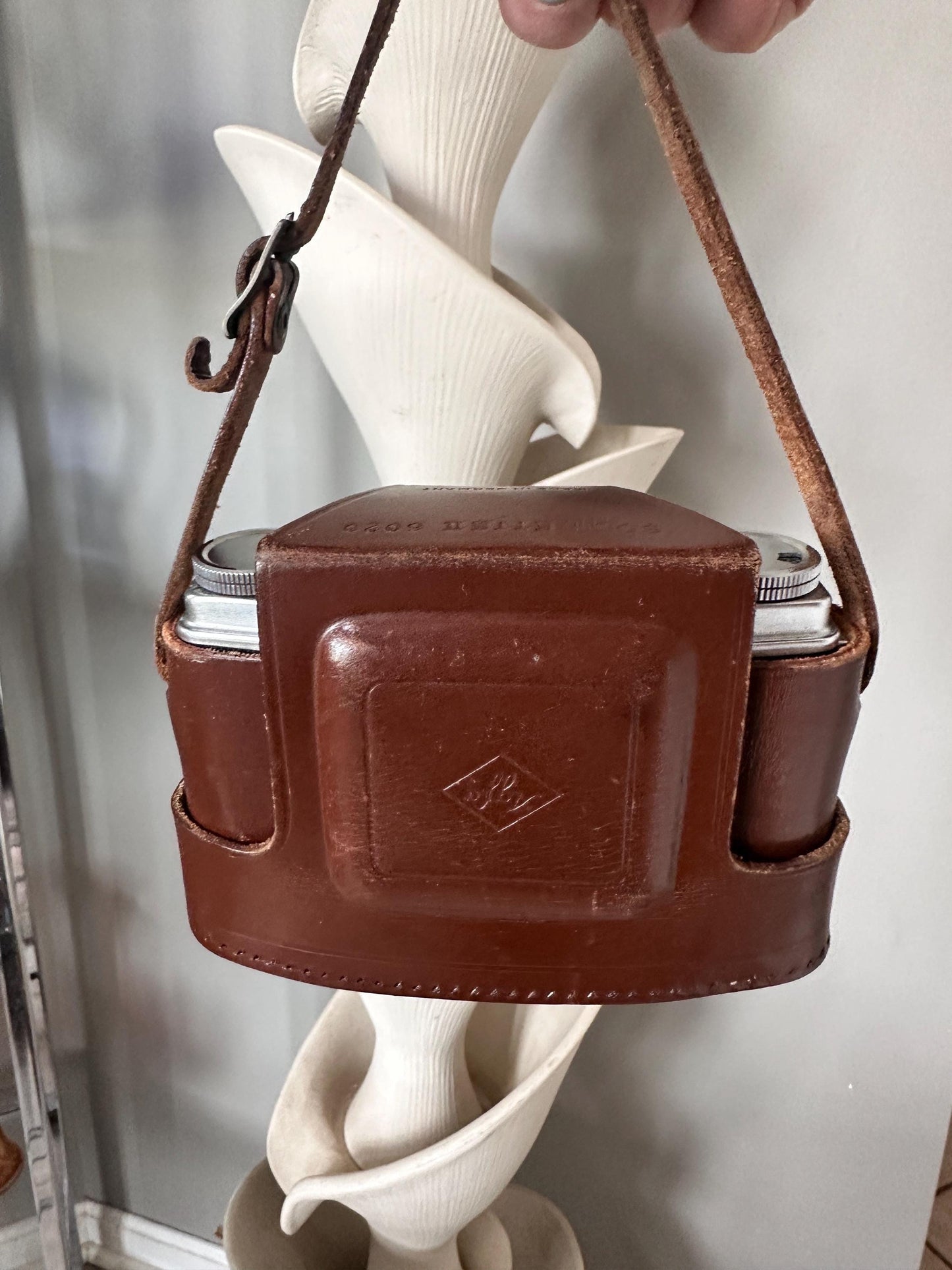Art Deco Agfa Solinette II 35mm Camera with Leather Case, Flash
