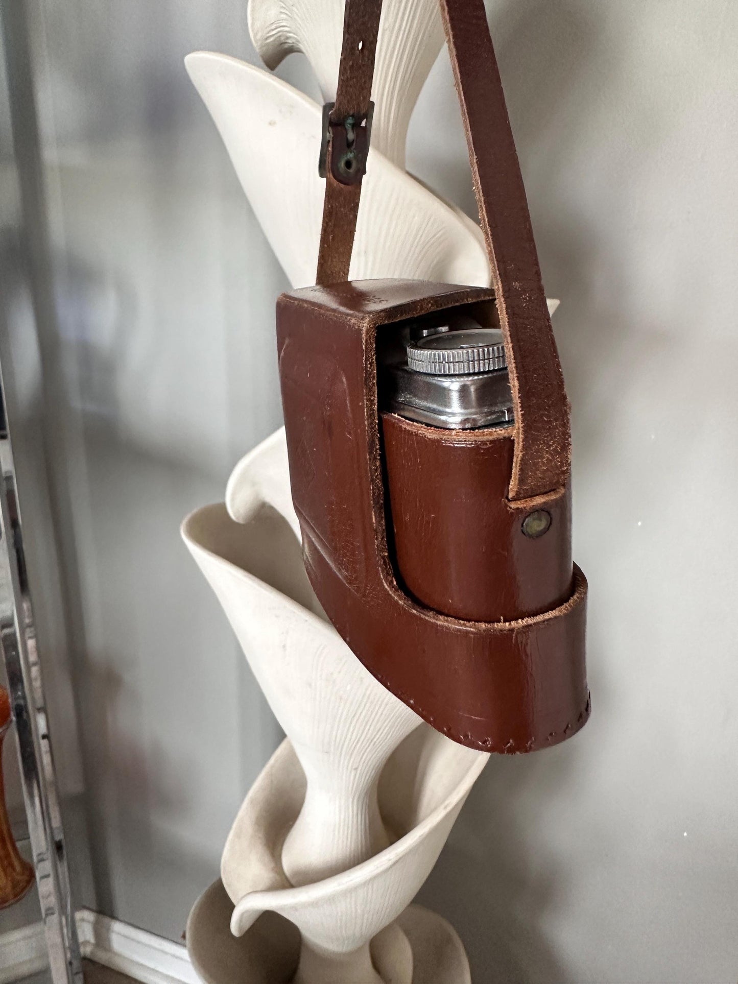 Art Deco Agfa Solinette II 35mm Camera with Leather Case, Flash