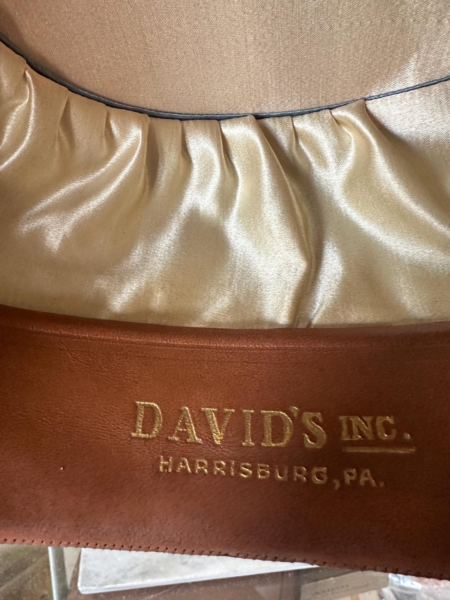 Antique Black Wool Felt Bowler Hat, David’s Inc. Harrisburg PA, Original Box