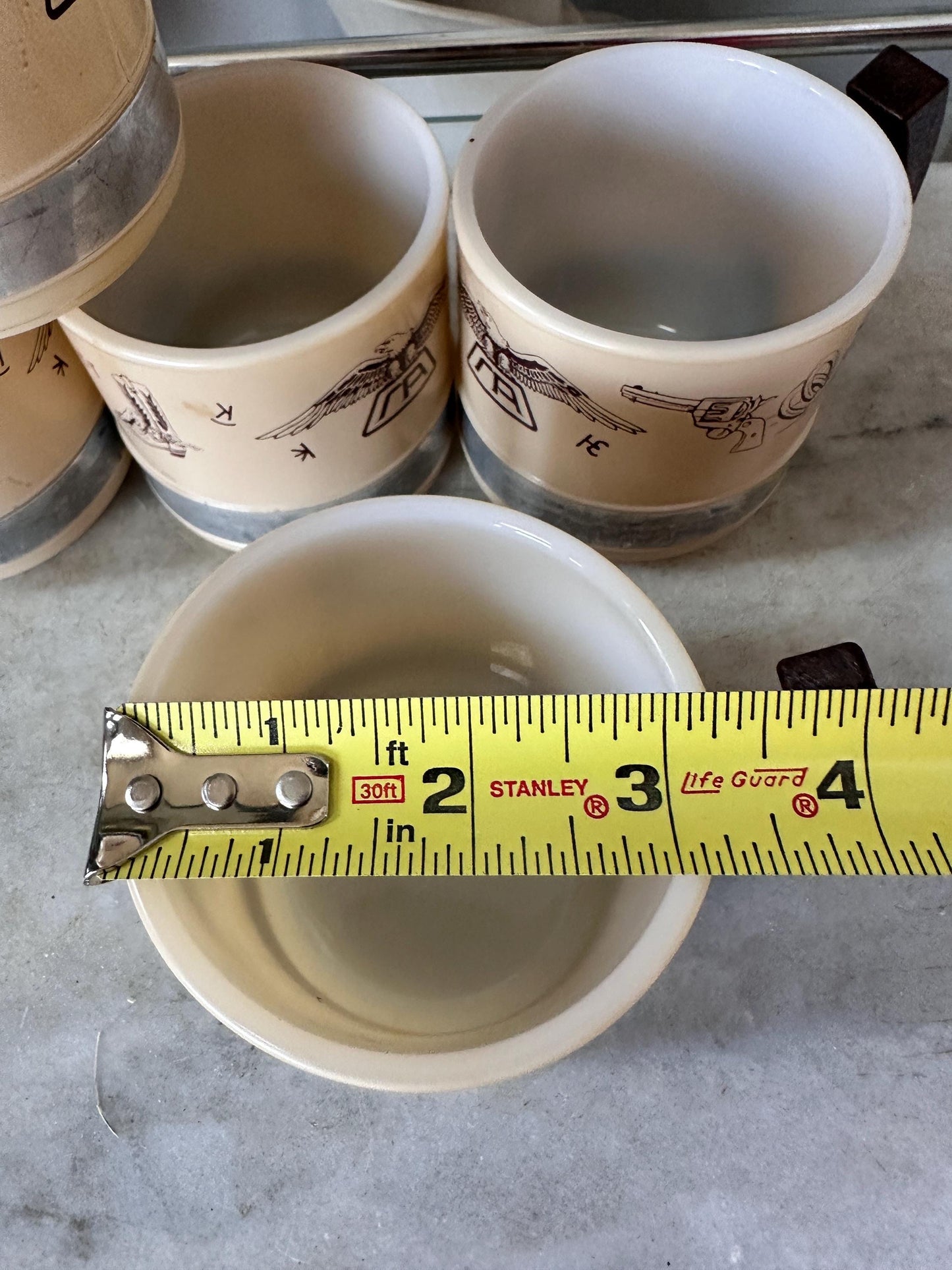 Vintage Siesta Ware Southwestern Milk Glass Mugs (Set of 5) – MCM Wooden Handle Kitchenalia