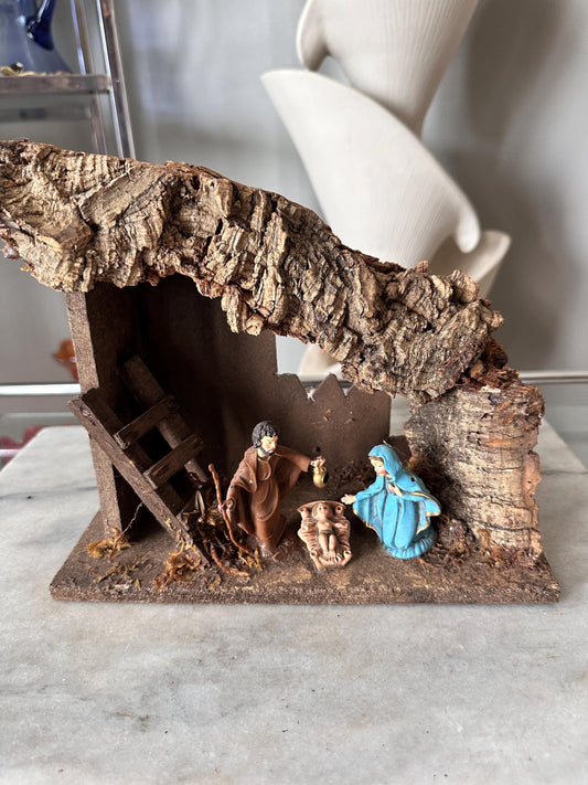 Vintage Nativity Manger Mary Joseph Jesus