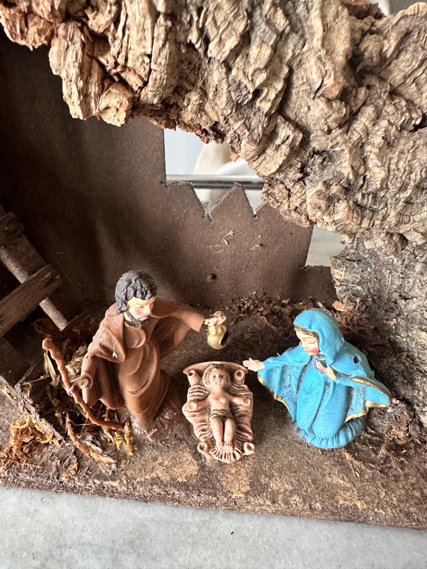 Vintage Nativity Manger Mary Joseph Jesus