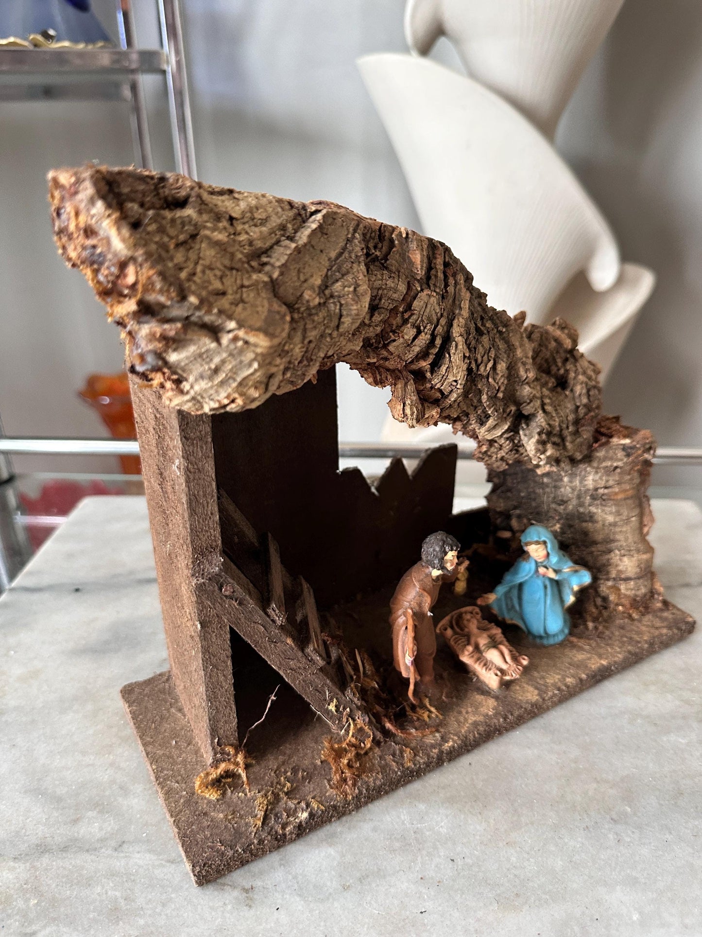 Vintage Nativity Manger Mary Joseph Jesus